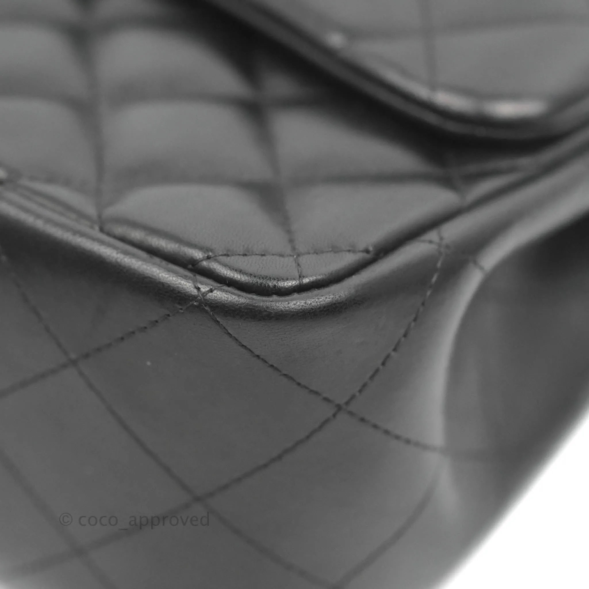 Chanel Jumbo Double Flap Black Lambskin Silver Hardware