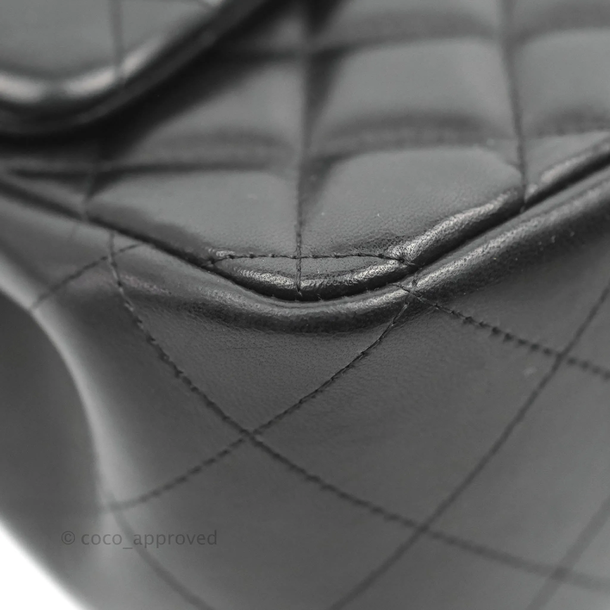 Chanel Jumbo Double Flap Black Lambskin Silver Hardware