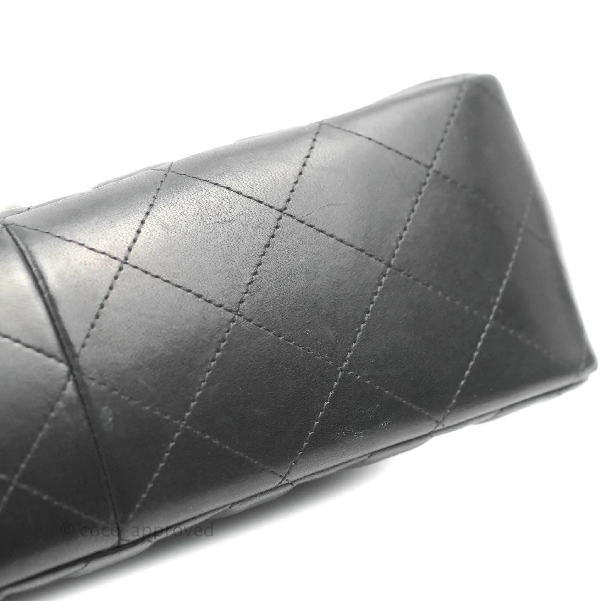 Chanel Jumbo Double Flap Black Lambskin Silver Hardware