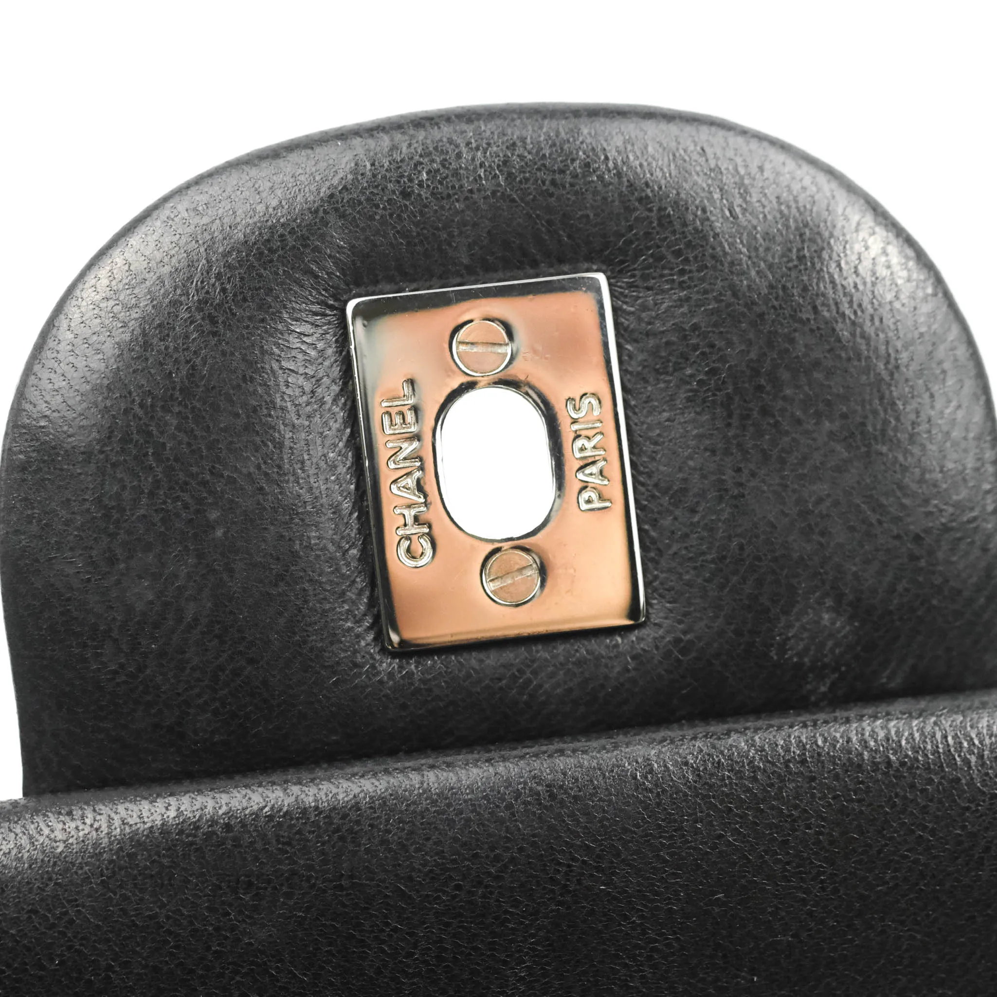 Chanel Jumbo Double Flap Black Lambskin Silver Hardware