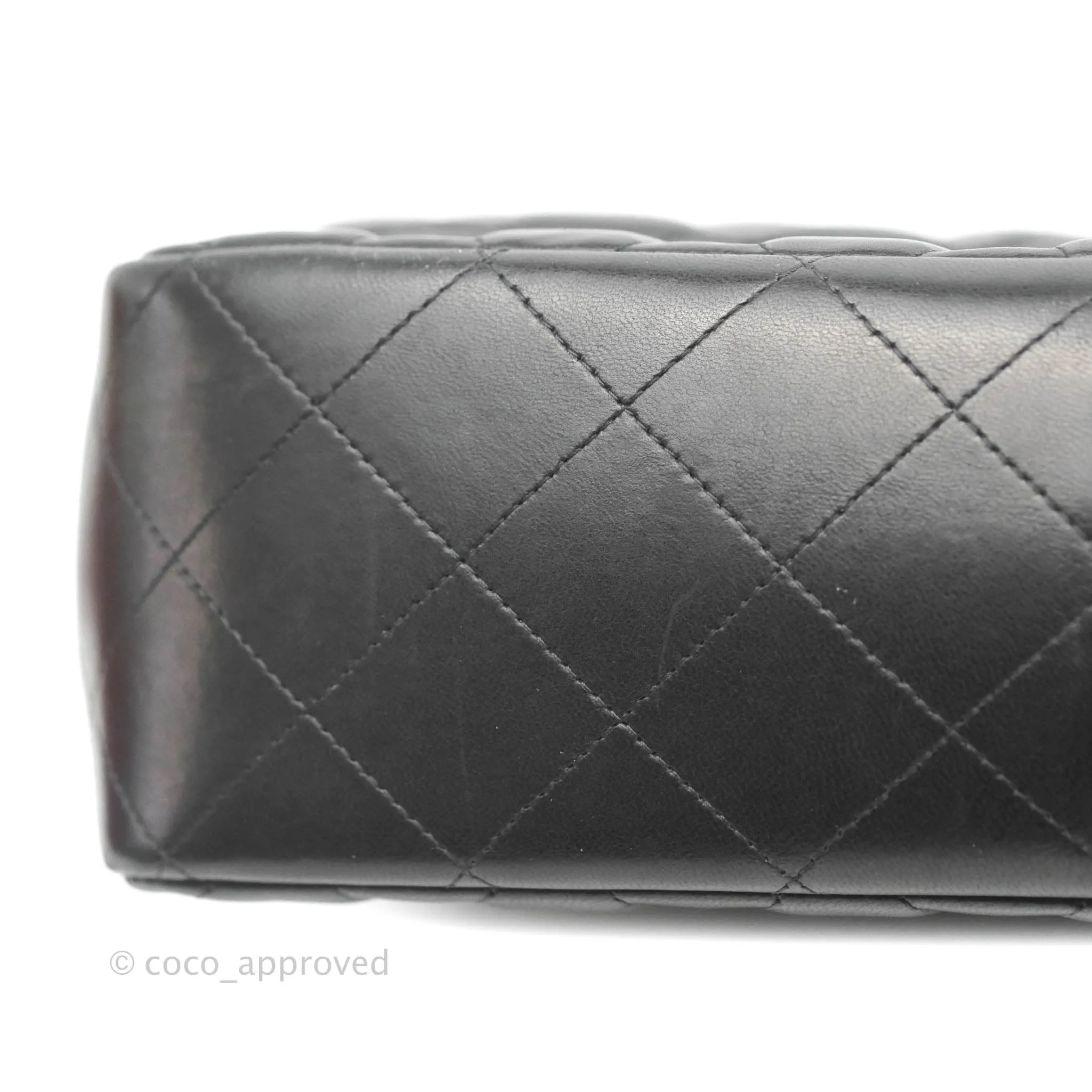Chanel Jumbo Double Flap Black Lambskin Silver Hardware