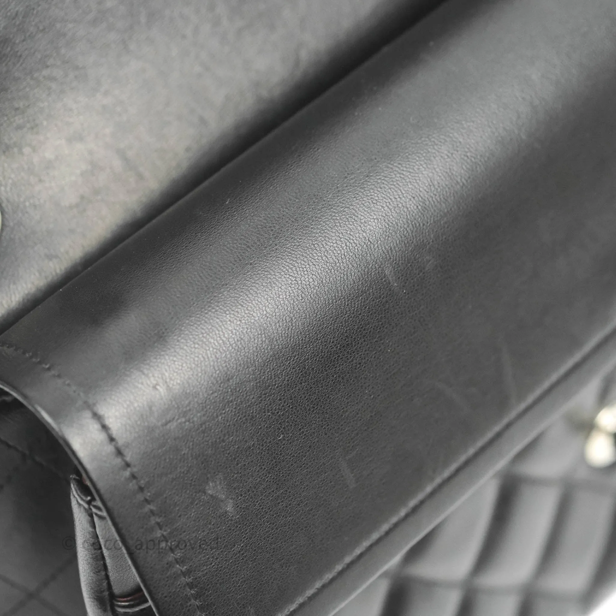 Chanel Jumbo Double Flap Black Lambskin Silver Hardware