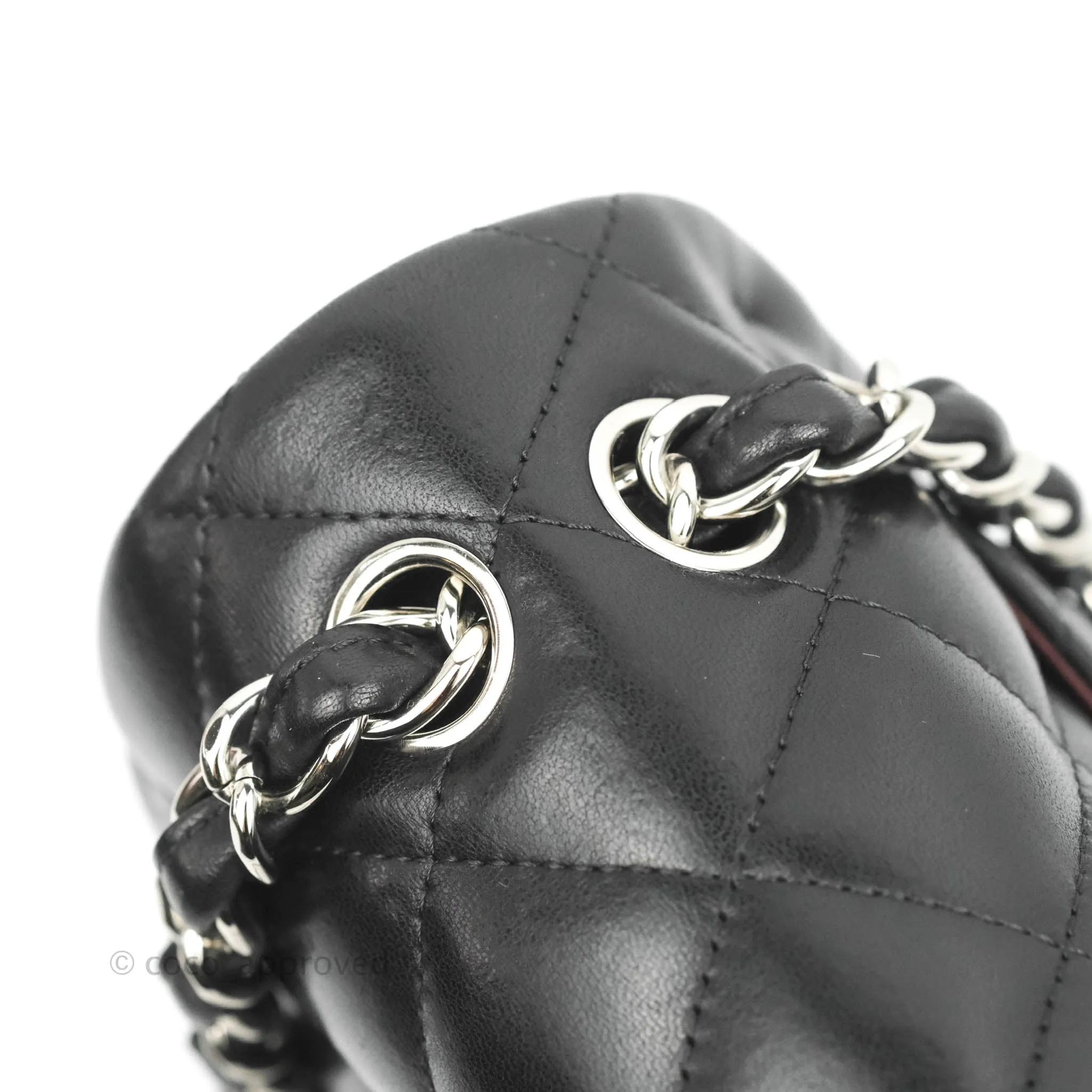 Chanel Jumbo Double Flap Black Lambskin Silver Hardware