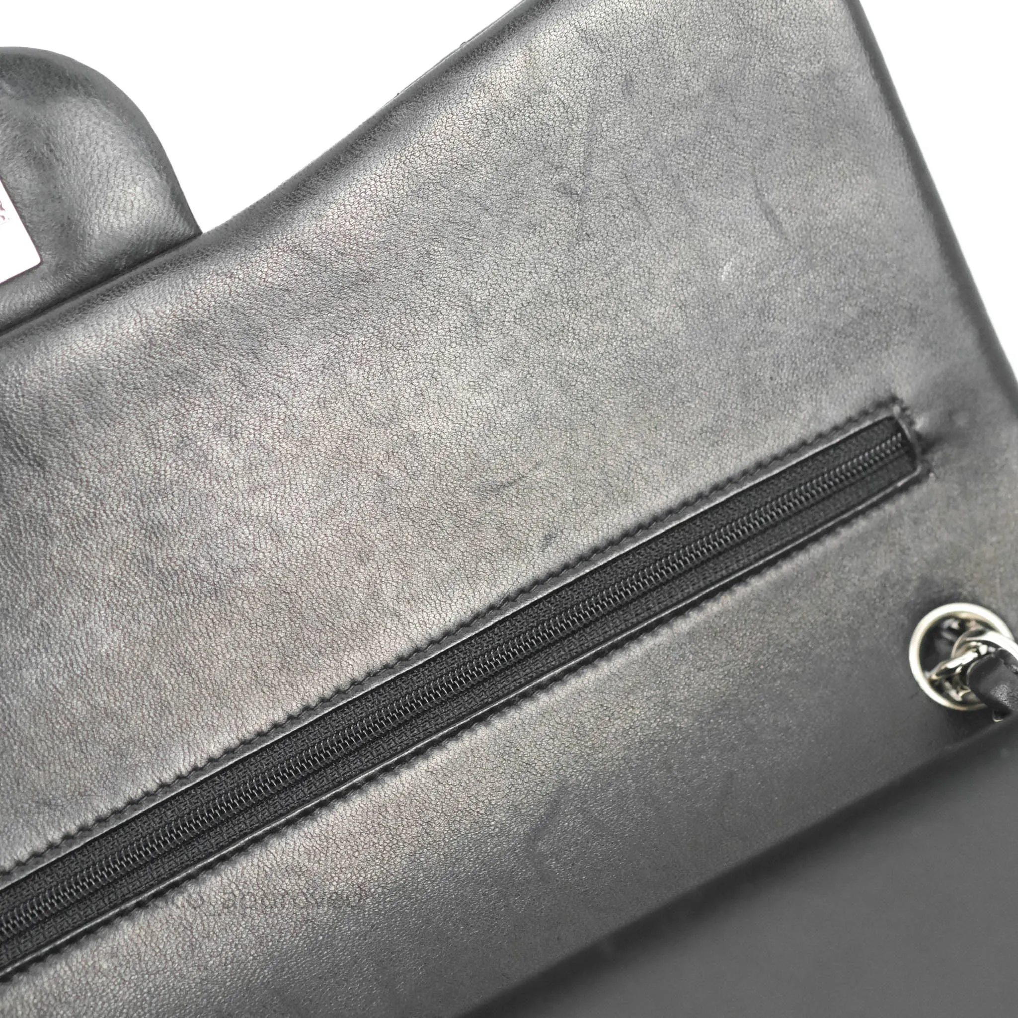 Chanel Jumbo Double Flap Black Lambskin Silver Hardware