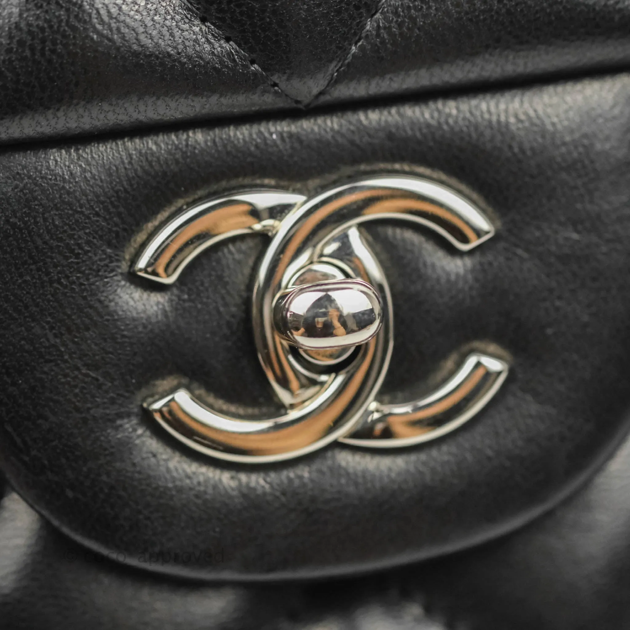 Chanel Jumbo Double Flap Black Lambskin Silver Hardware