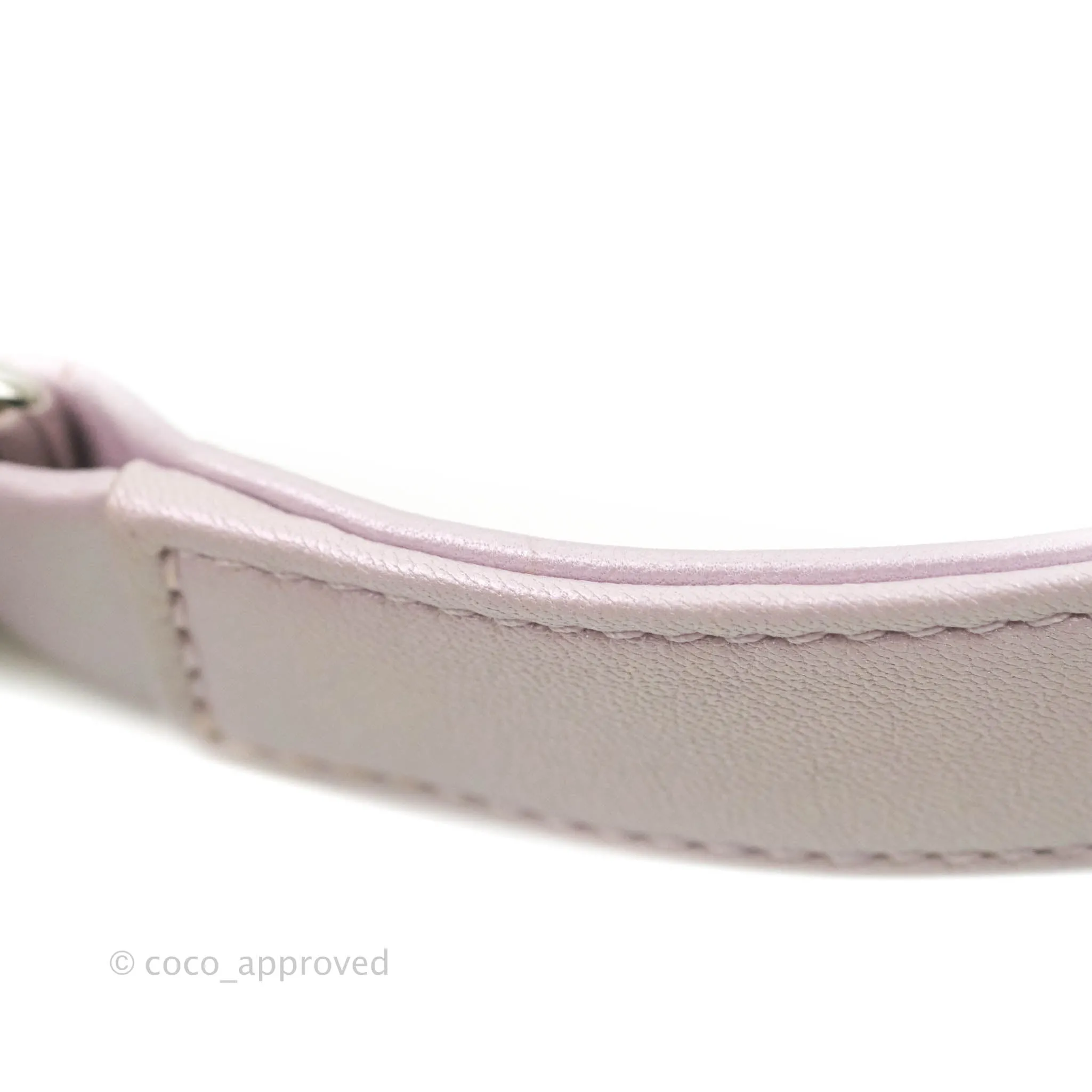 Chanel Medium Boy Chevron Iridescent Lilac Calfskin Silver Hardware