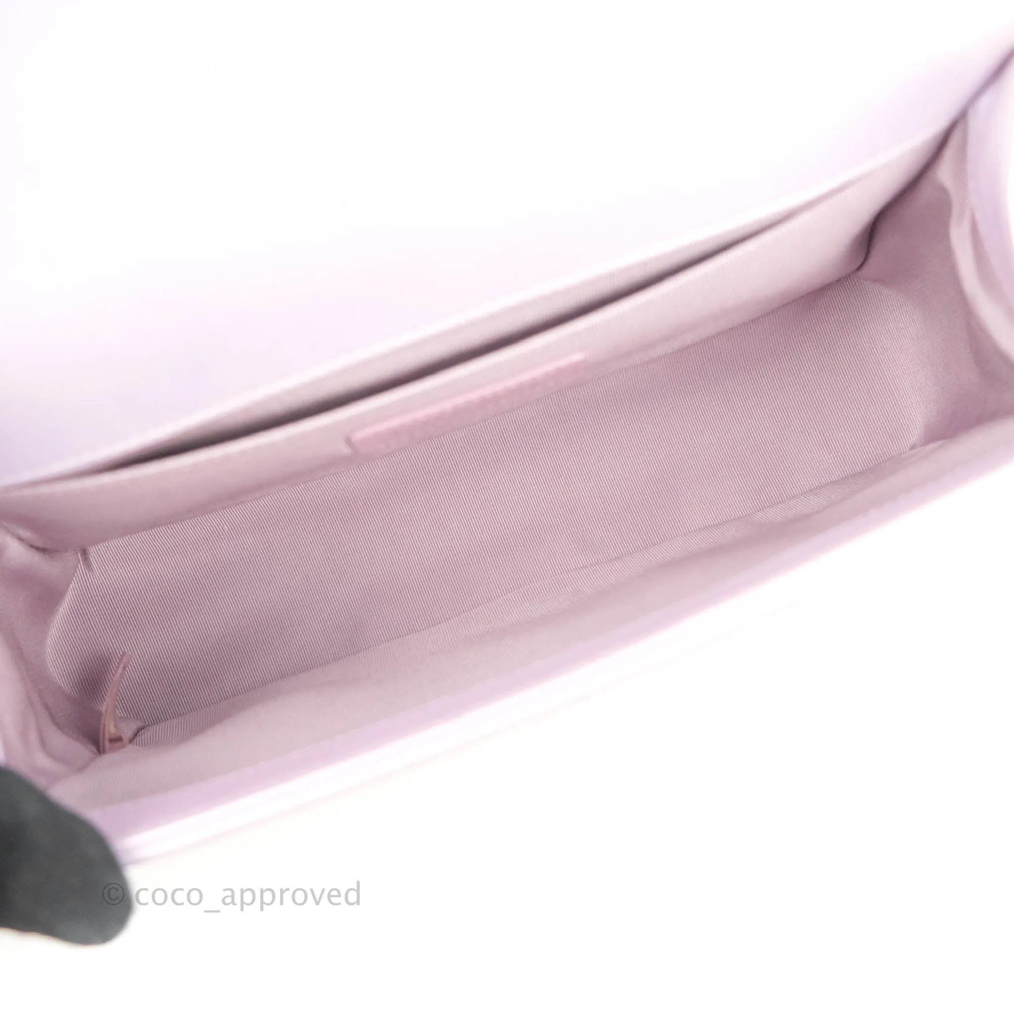 Chanel Medium Boy Chevron Iridescent Lilac Calfskin Silver Hardware