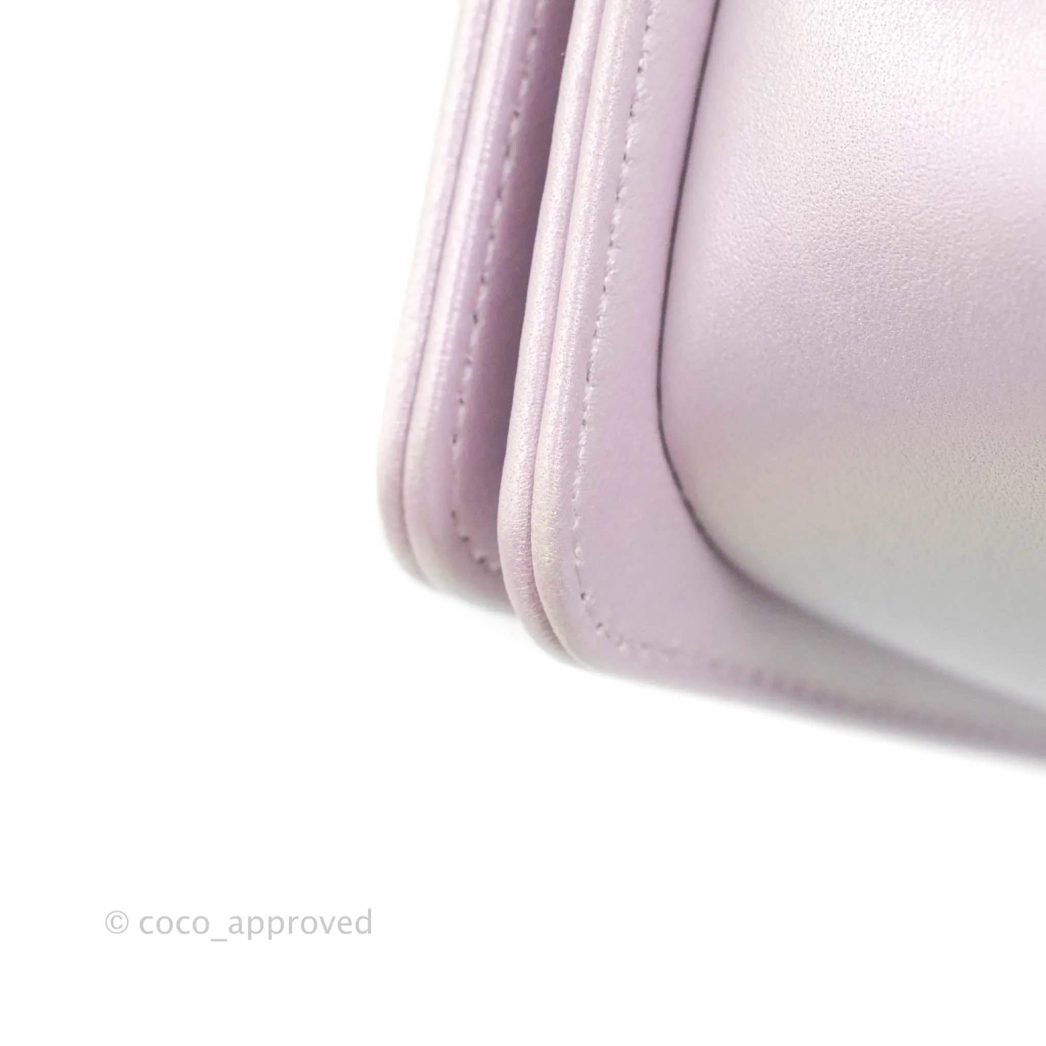 Chanel Medium Boy Chevron Iridescent Lilac Calfskin Silver Hardware
