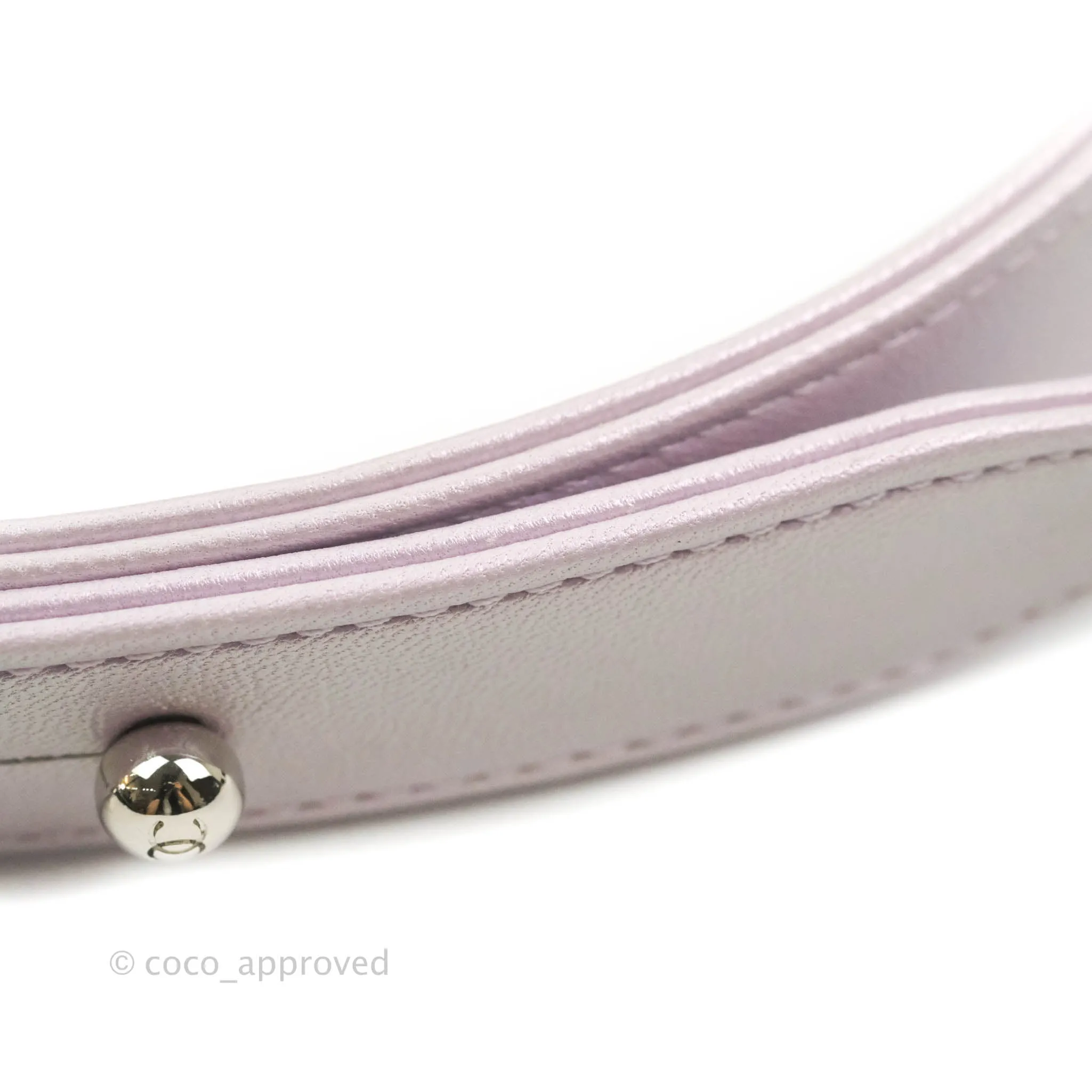 Chanel Medium Boy Chevron Iridescent Lilac Calfskin Silver Hardware