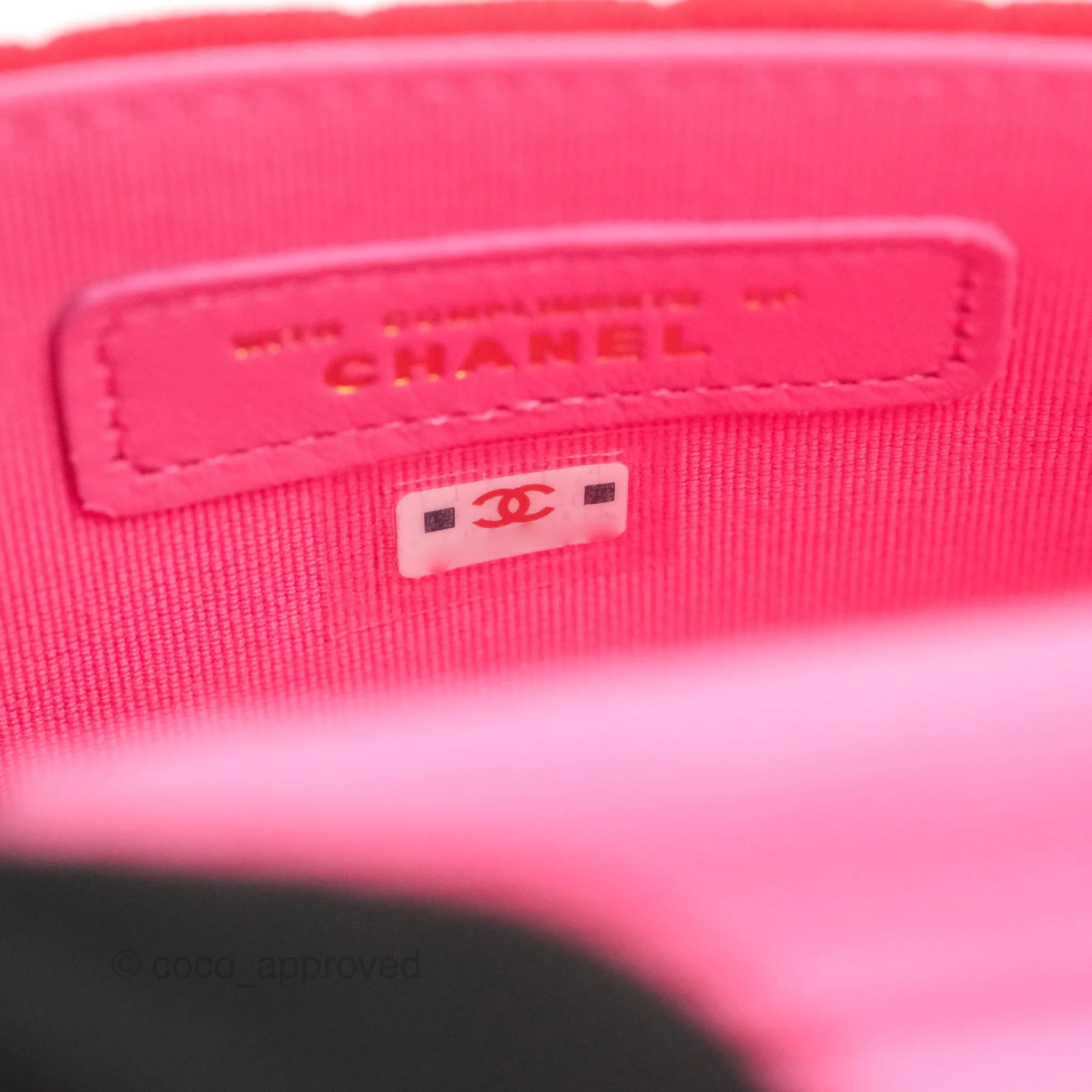Chanel Mini Clutch With Chain Red Cotton Gold Hardware