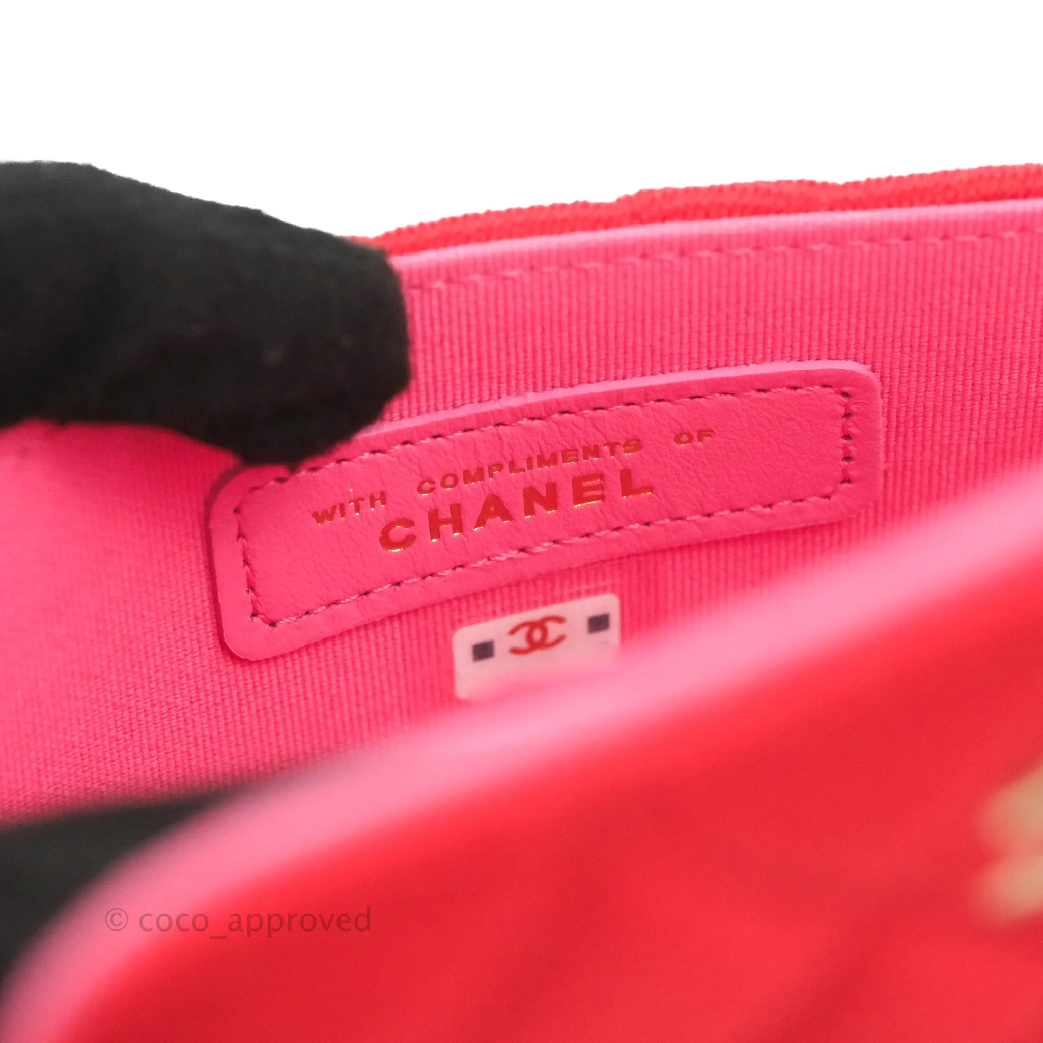 Chanel Mini Clutch With Chain Red Cotton Gold Hardware