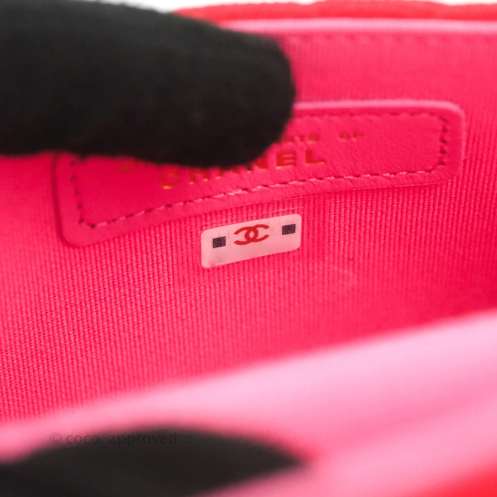 Chanel Mini Clutch With Chain Red Cotton Gold Hardware