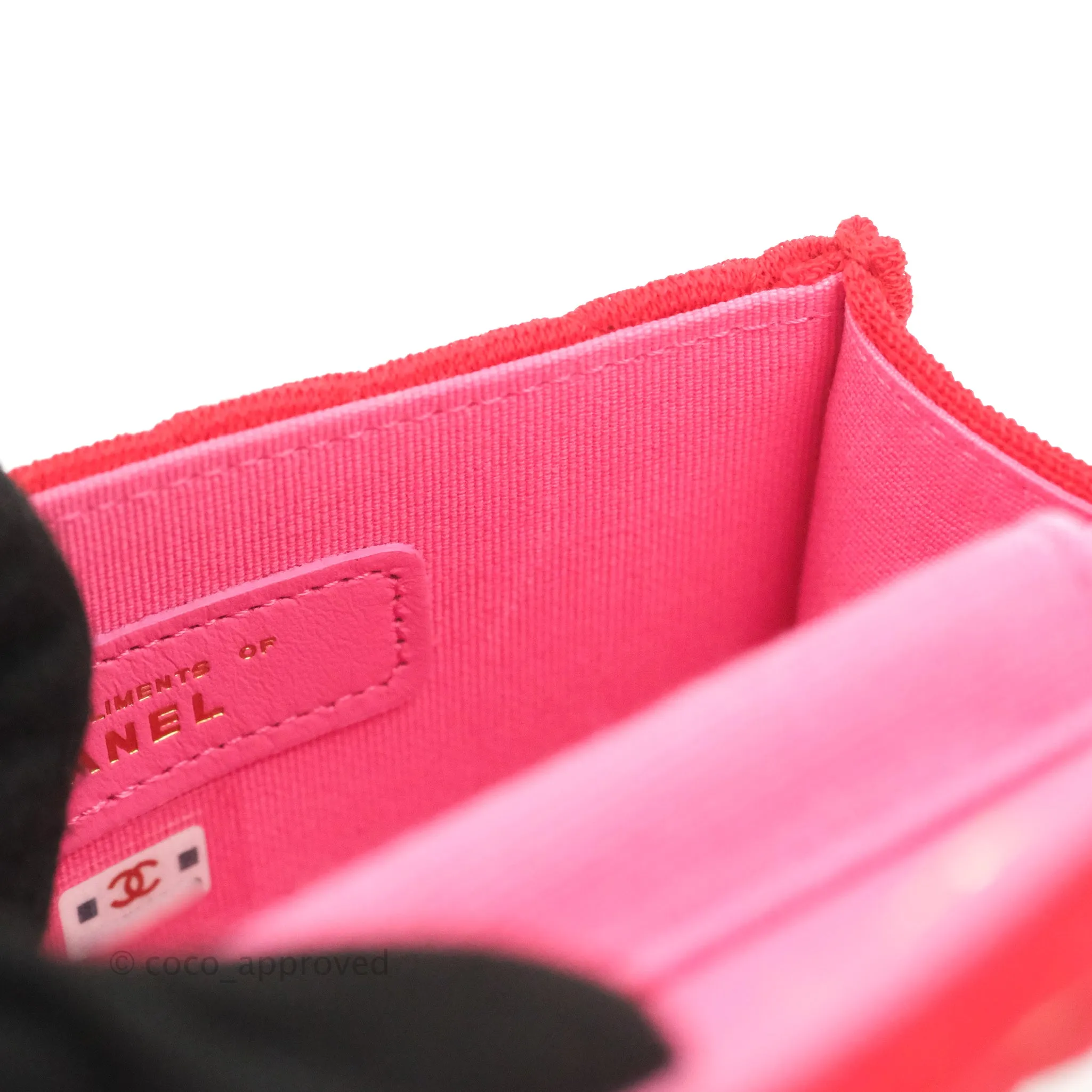 Chanel Mini Clutch With Chain Red Cotton Gold Hardware