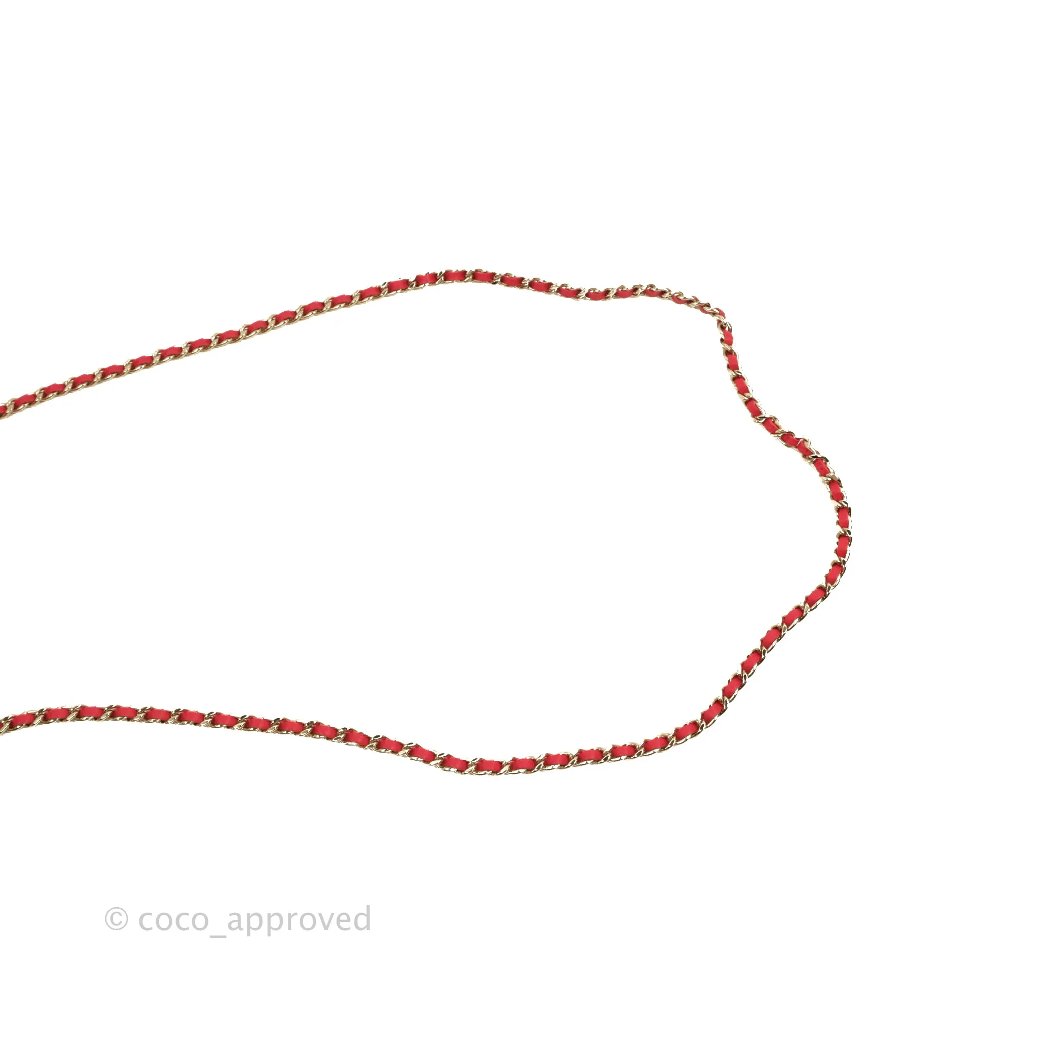 Chanel Mini Clutch With Chain Red Cotton Gold Hardware