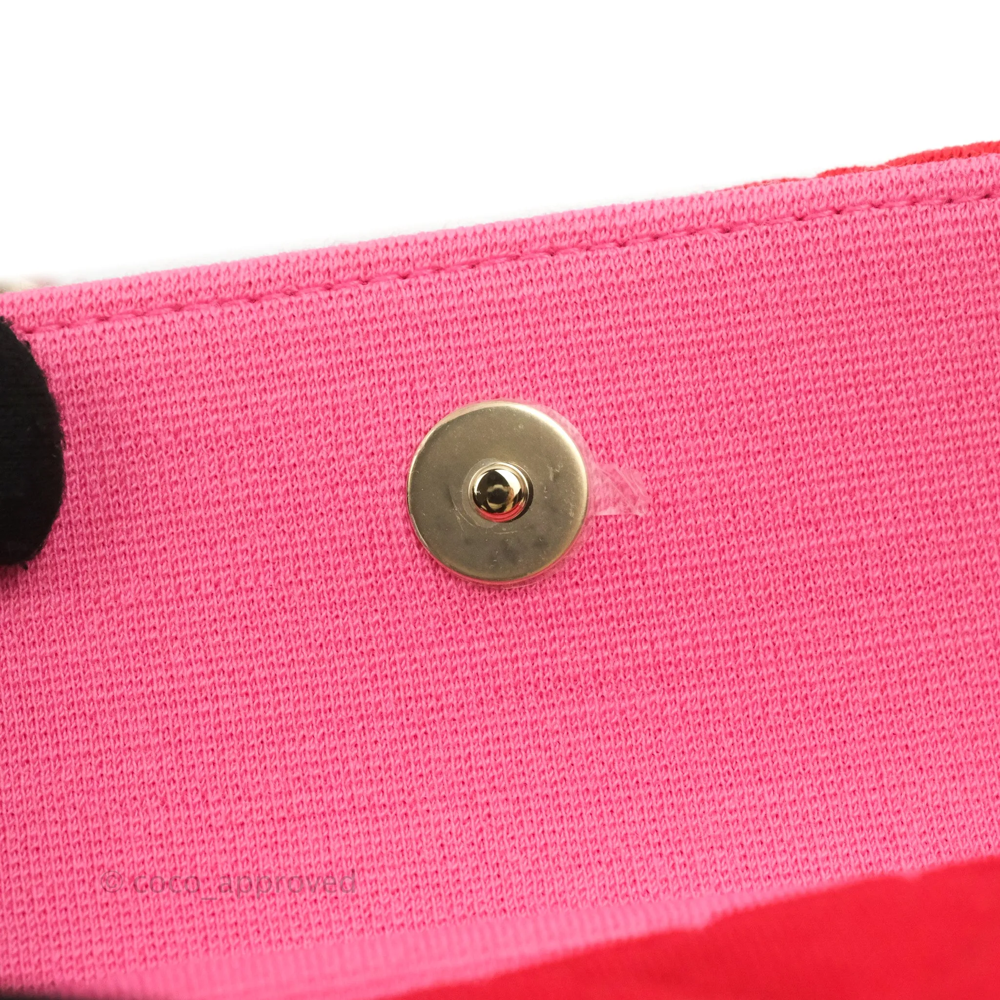Chanel Mini Clutch With Chain Red Cotton Gold Hardware