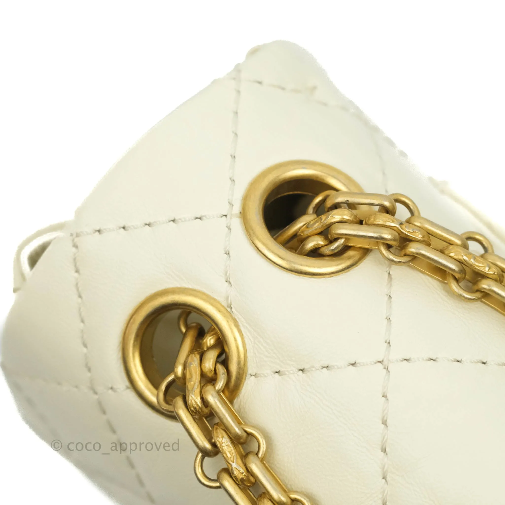 Chanel Mini Reissue 224 White Ivory Aged Calfskin Aged Gold Hardware