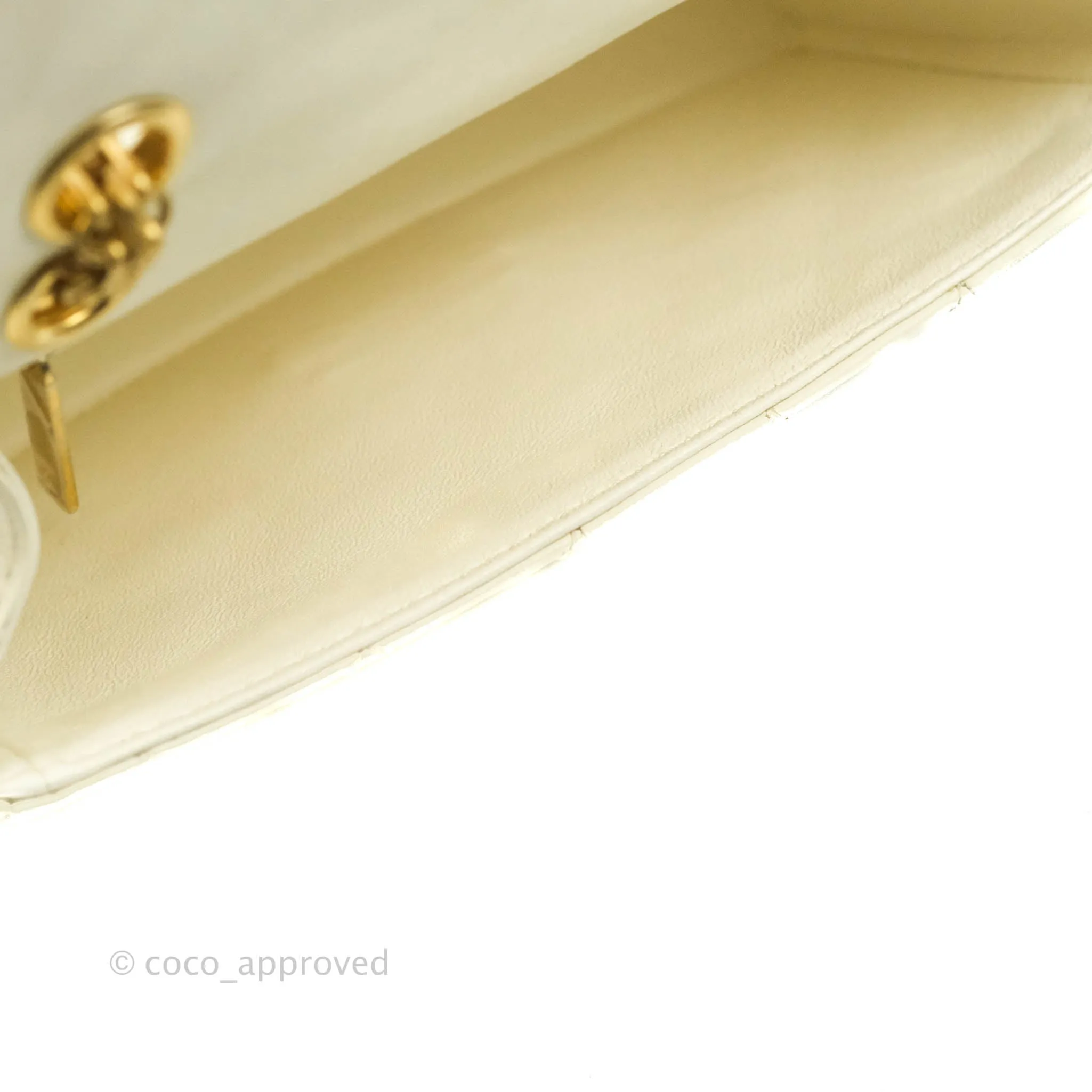 Chanel Mini Reissue 224 White Ivory Aged Calfskin Aged Gold Hardware