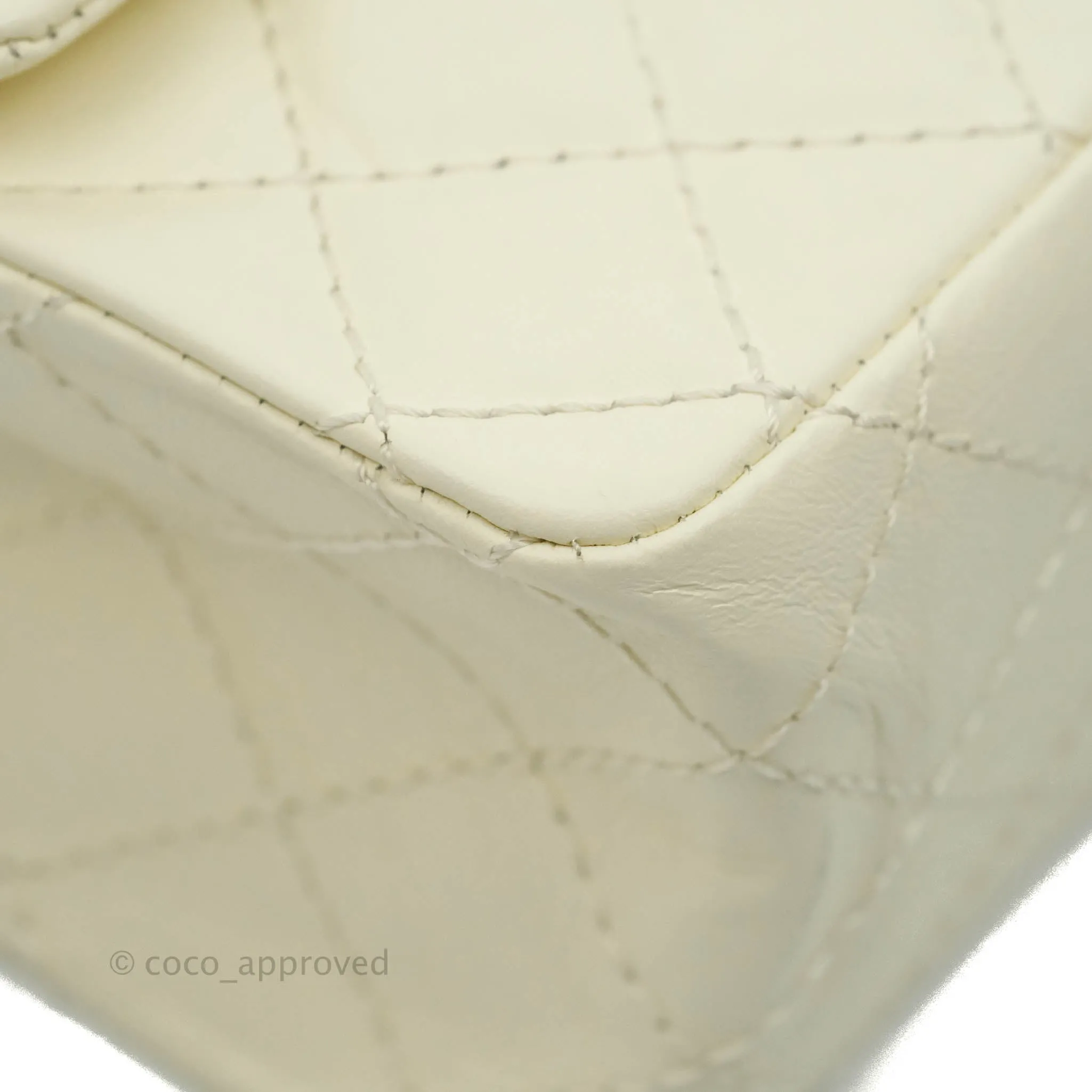 Chanel Mini Reissue 224 White Ivory Aged Calfskin Aged Gold Hardware