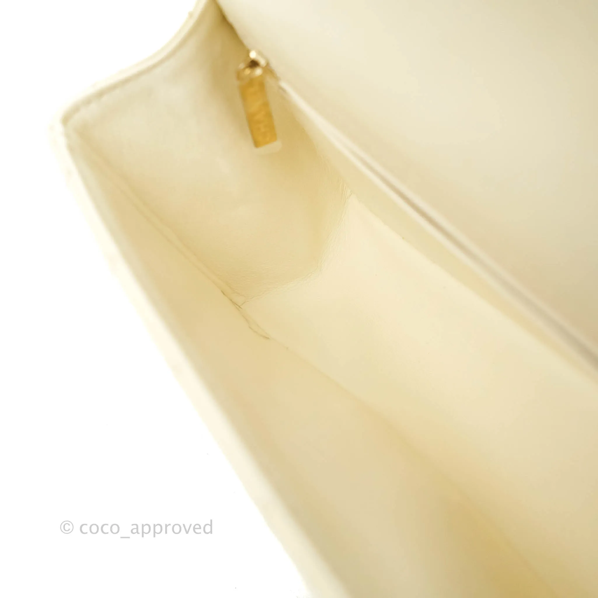 Chanel Mini Reissue 224 White Ivory Aged Calfskin Aged Gold Hardware