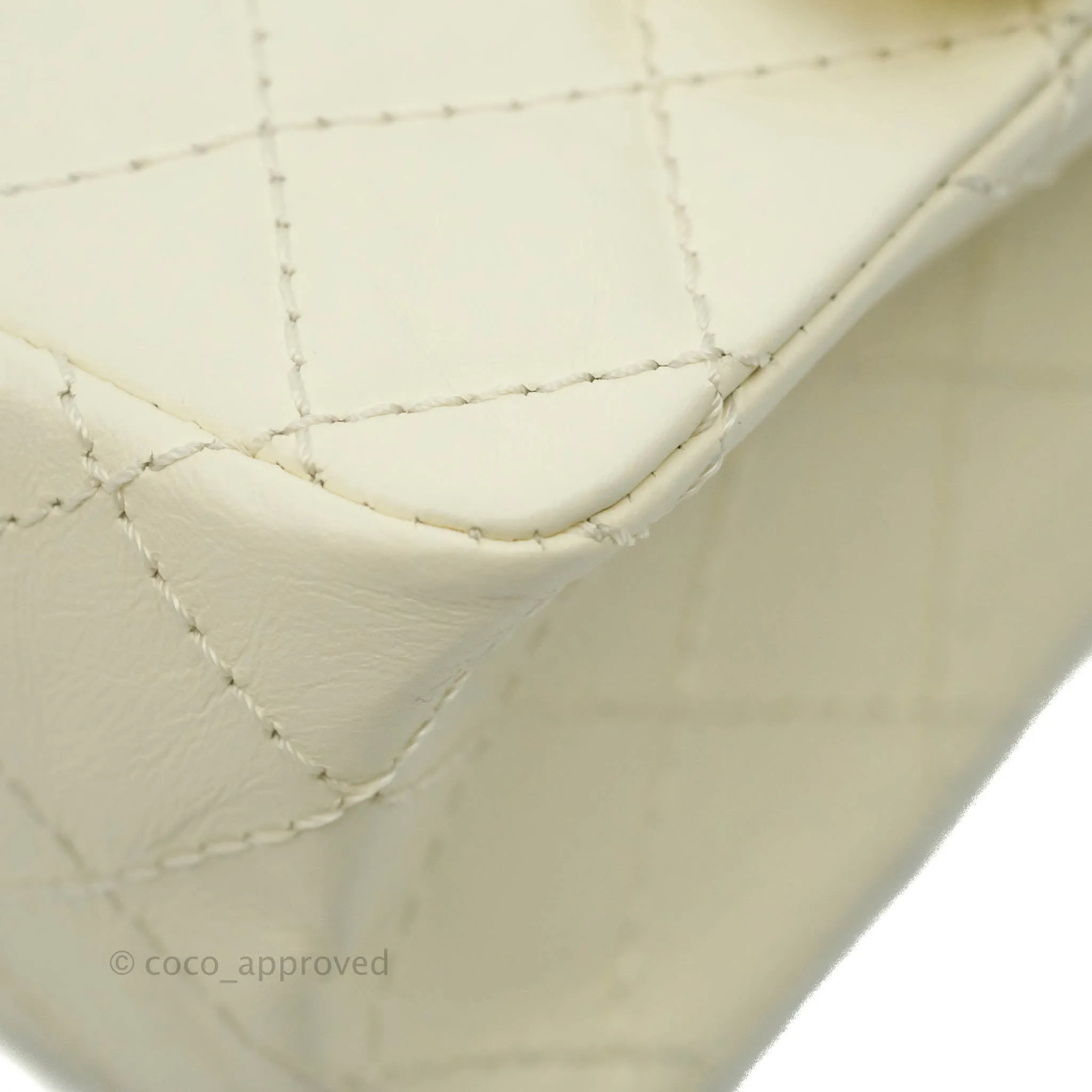 Chanel Mini Reissue 224 White Ivory Aged Calfskin Aged Gold Hardware