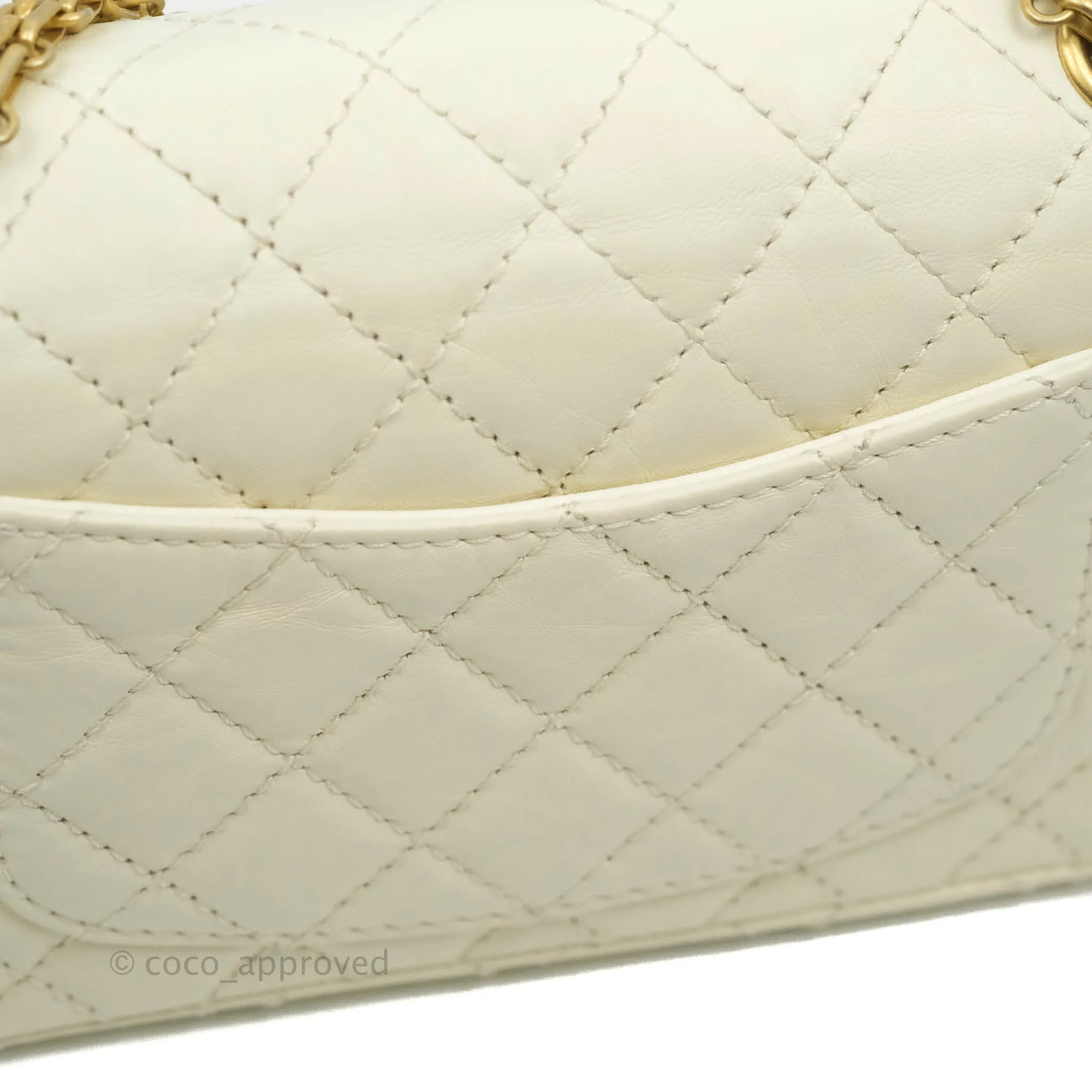 Chanel Mini Reissue 224 White Ivory Aged Calfskin Aged Gold Hardware