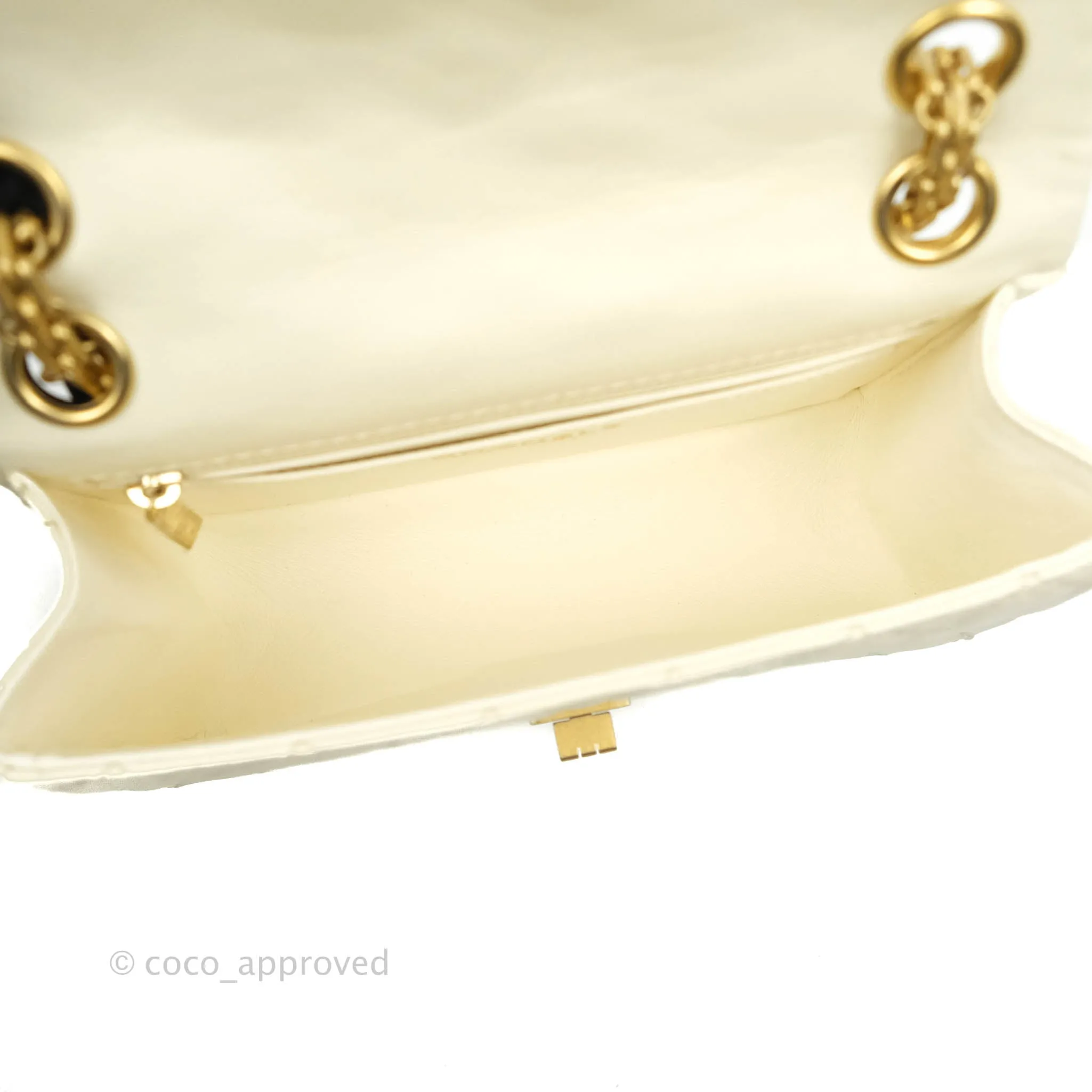 Chanel Mini Reissue 224 White Ivory Aged Calfskin Aged Gold Hardware