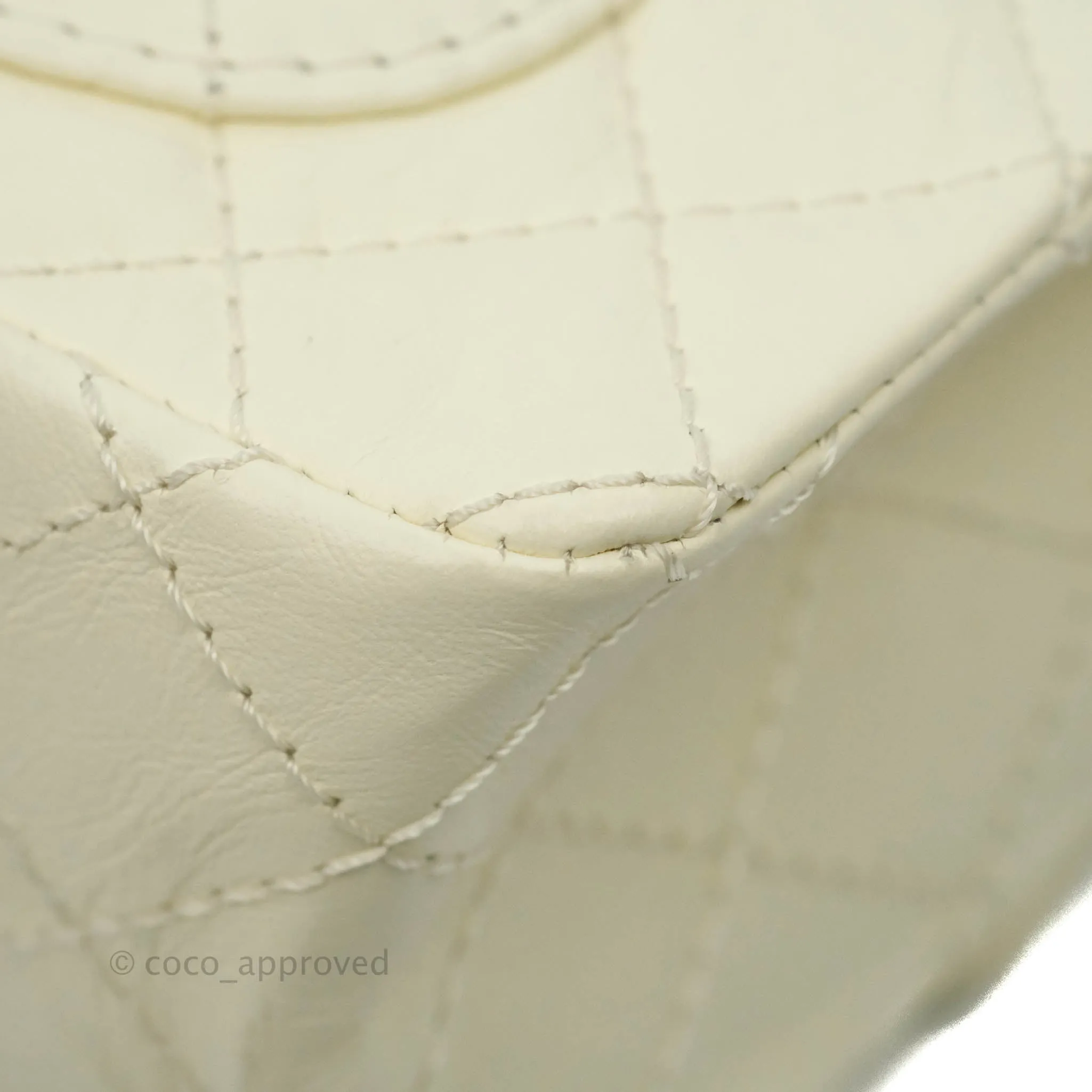 Chanel Mini Reissue 224 White Ivory Aged Calfskin Aged Gold Hardware