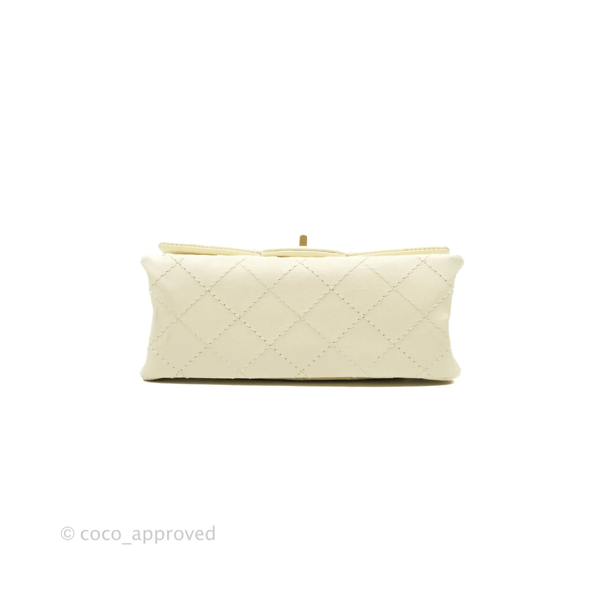 Chanel Mini Reissue 224 White Ivory Aged Calfskin Aged Gold Hardware