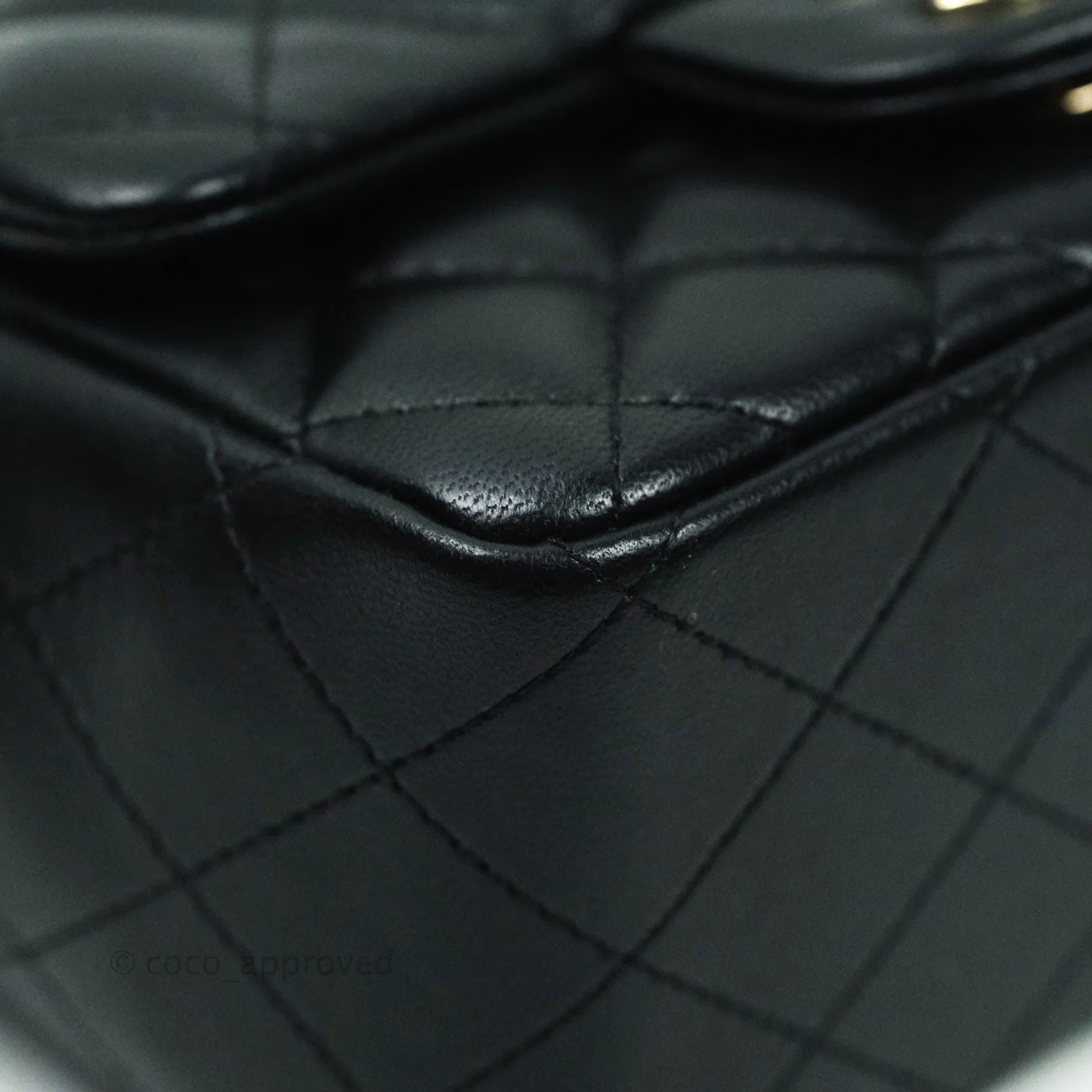 Chanel Mini Square Black Lambskin Gold Hardware