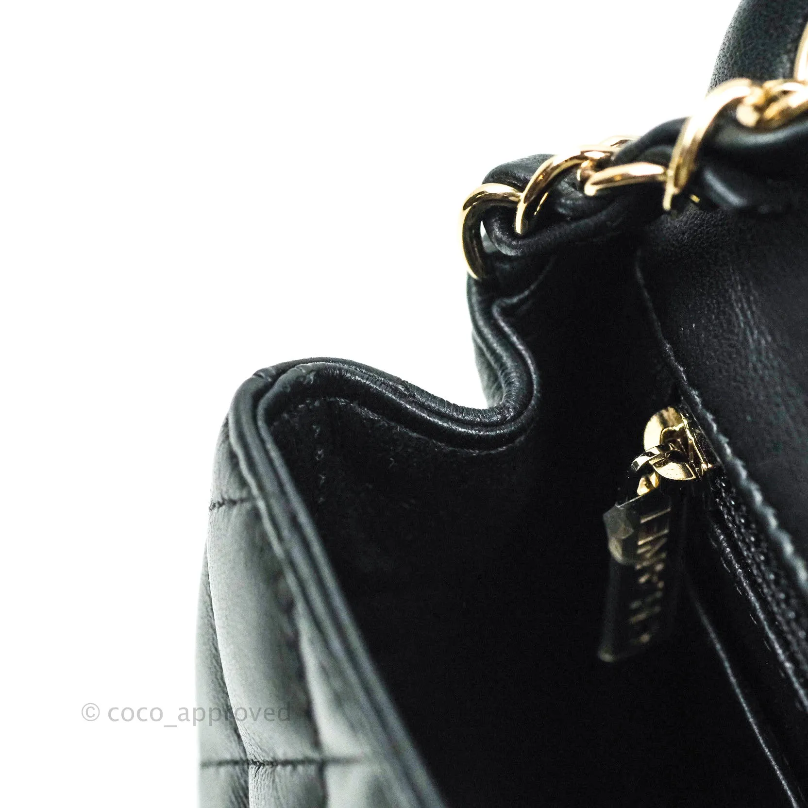Chanel Mini Square Black Lambskin Gold Hardware