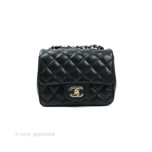 Chanel Mini Square Black Lambskin Gold Hardware