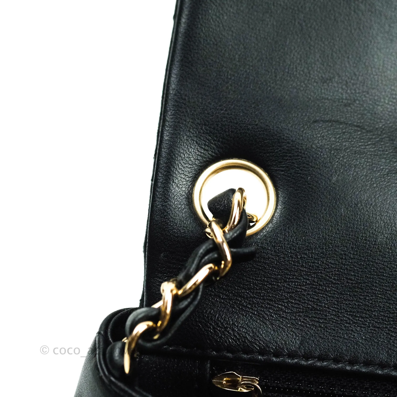 Chanel Mini Square Black Lambskin Gold Hardware