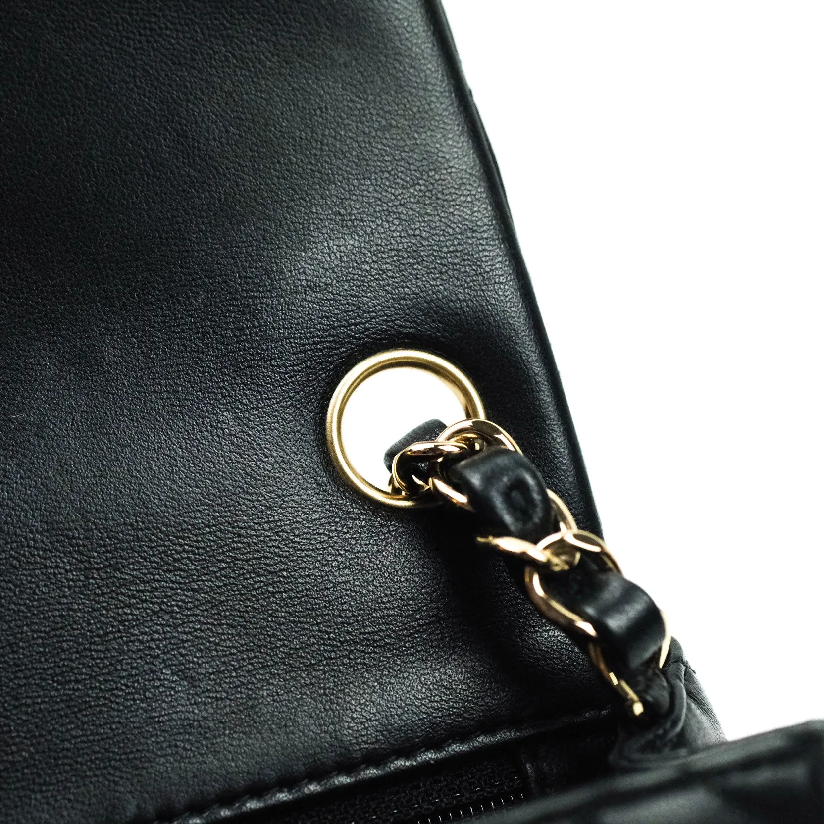 Chanel Mini Square Black Lambskin Gold Hardware