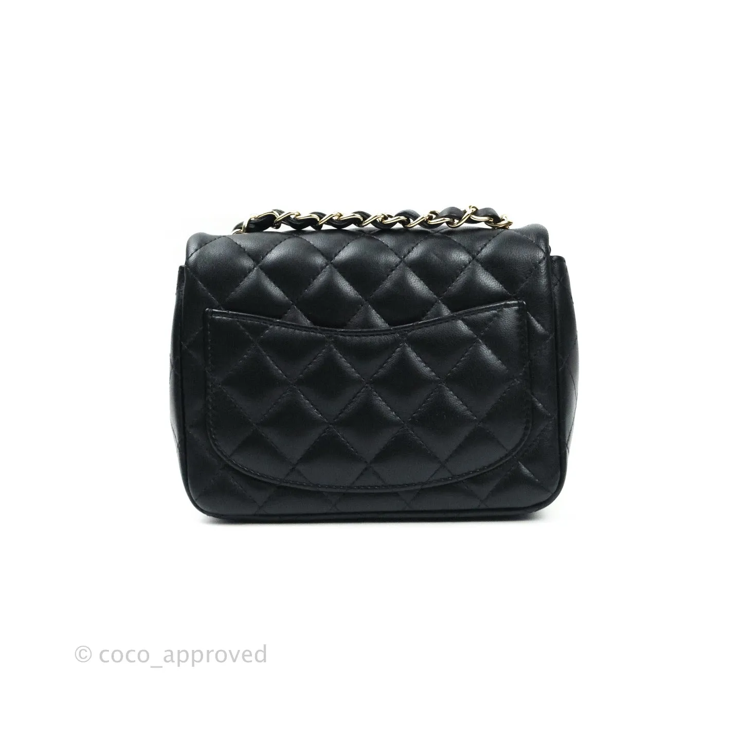 Chanel Mini Square Black Lambskin Gold Hardware