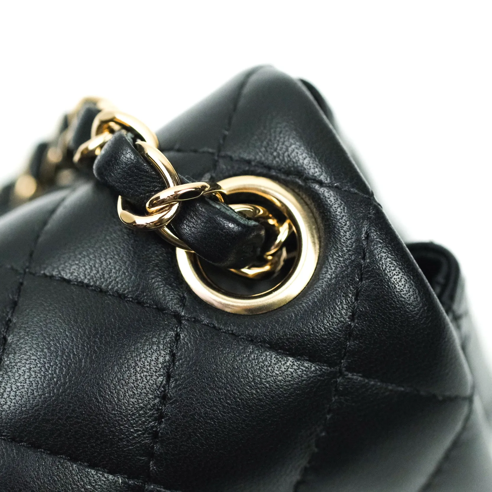 Chanel Mini Square Black Lambskin Gold Hardware