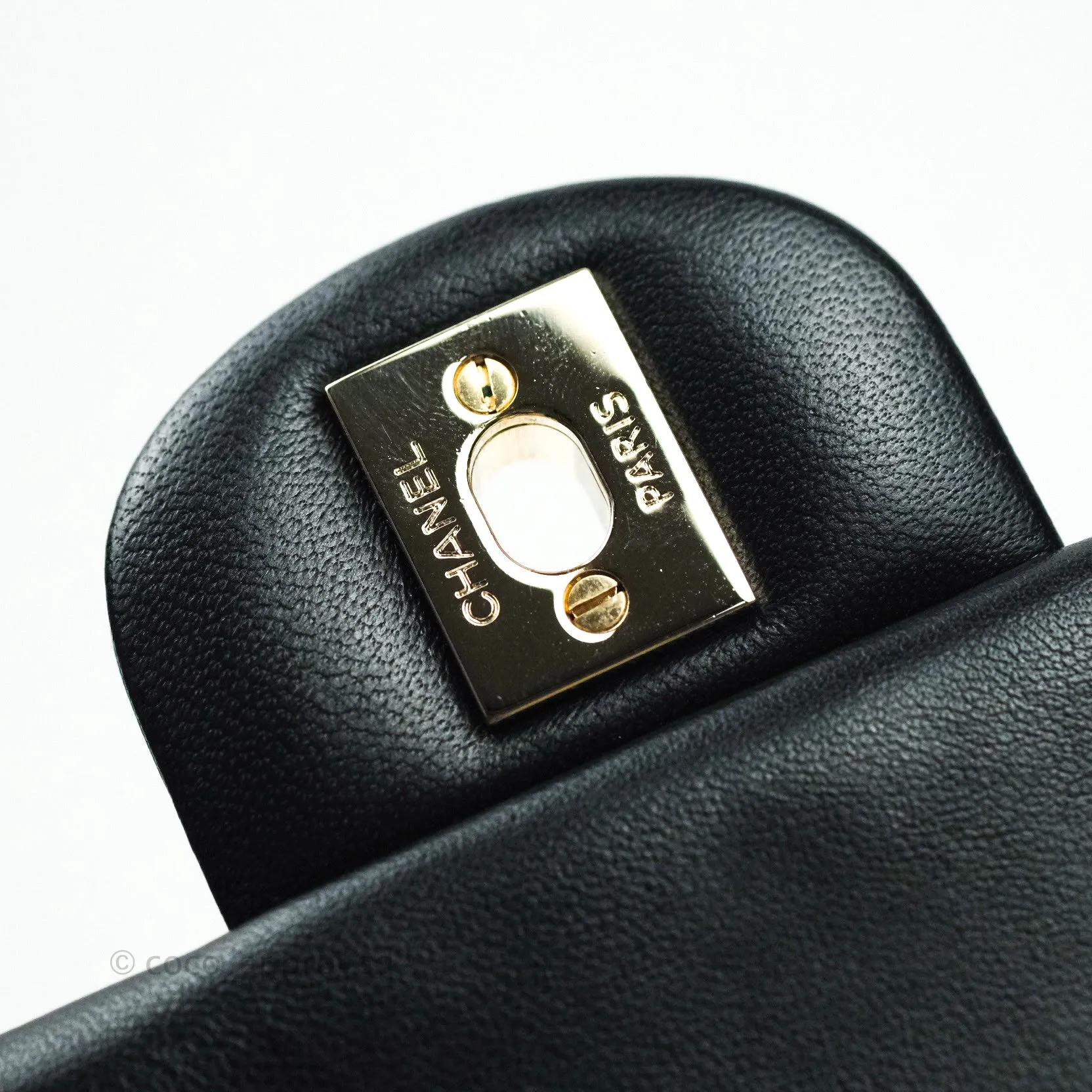 Chanel Mini Square Black Lambskin Gold Hardware