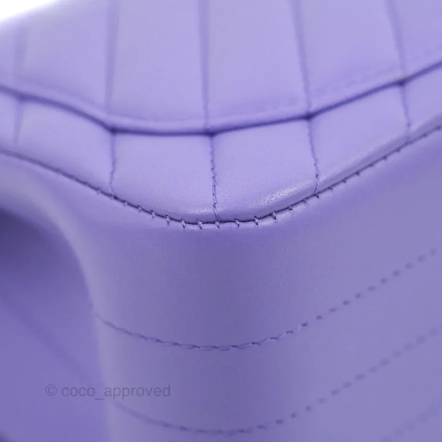 Chanel Mini Square Chevron Purple Lambskin Gold Hardware