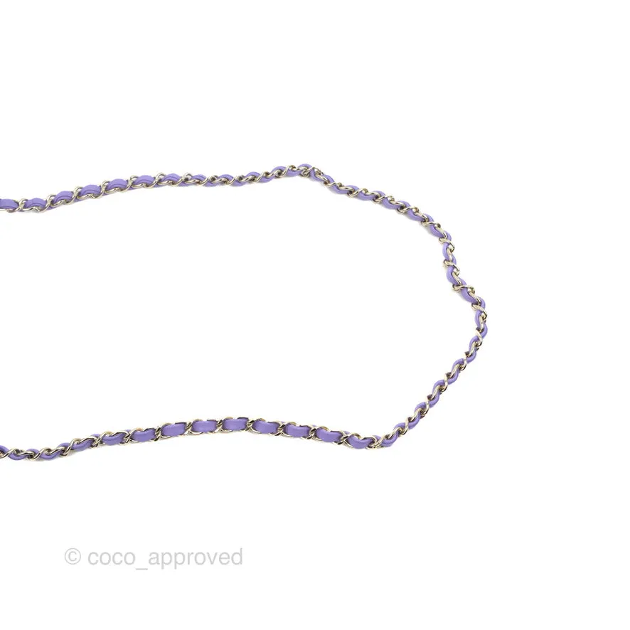 Chanel Mini Square Chevron Purple Lambskin Gold Hardware