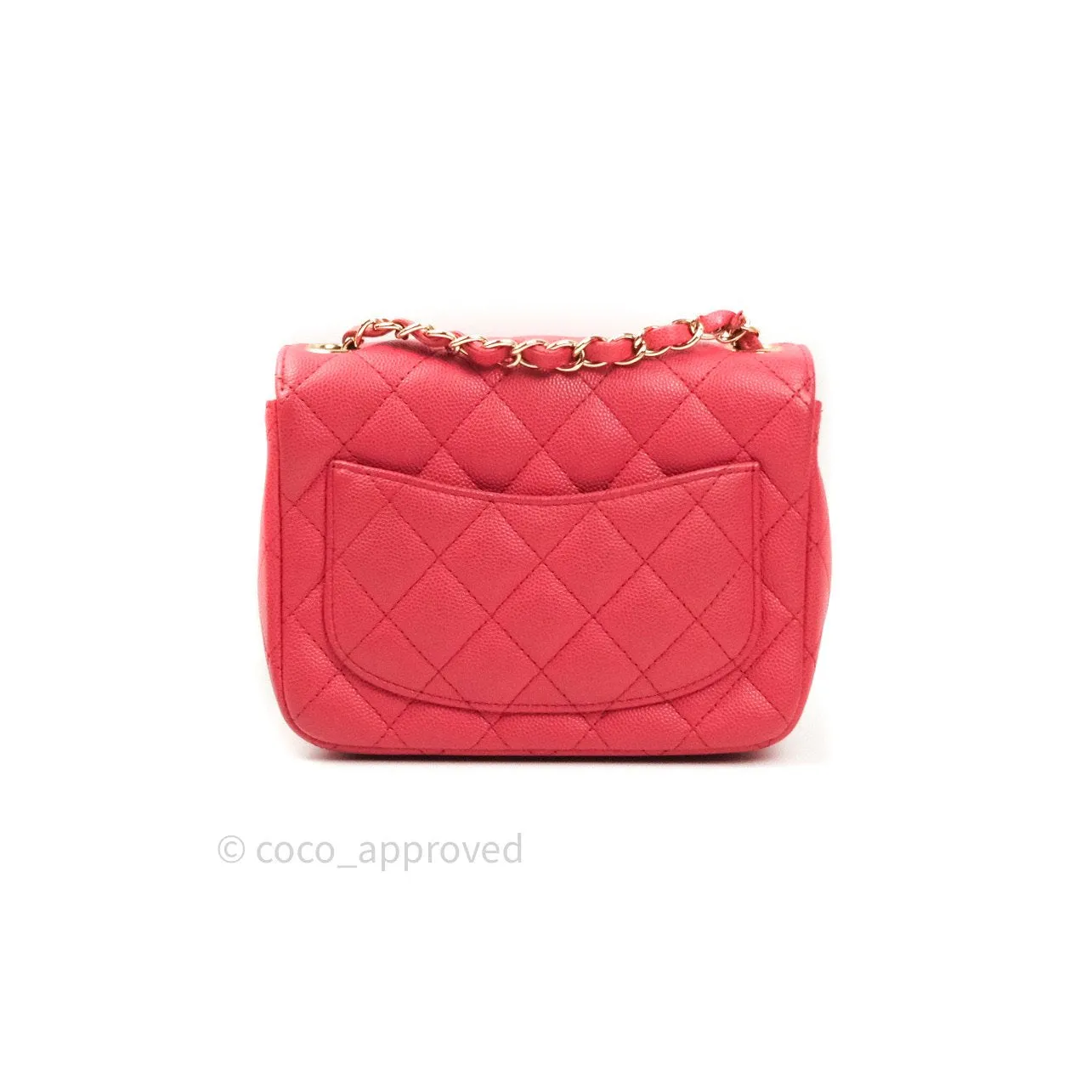Chanel Mini Square Pink Caviar Gold Hardware 17C