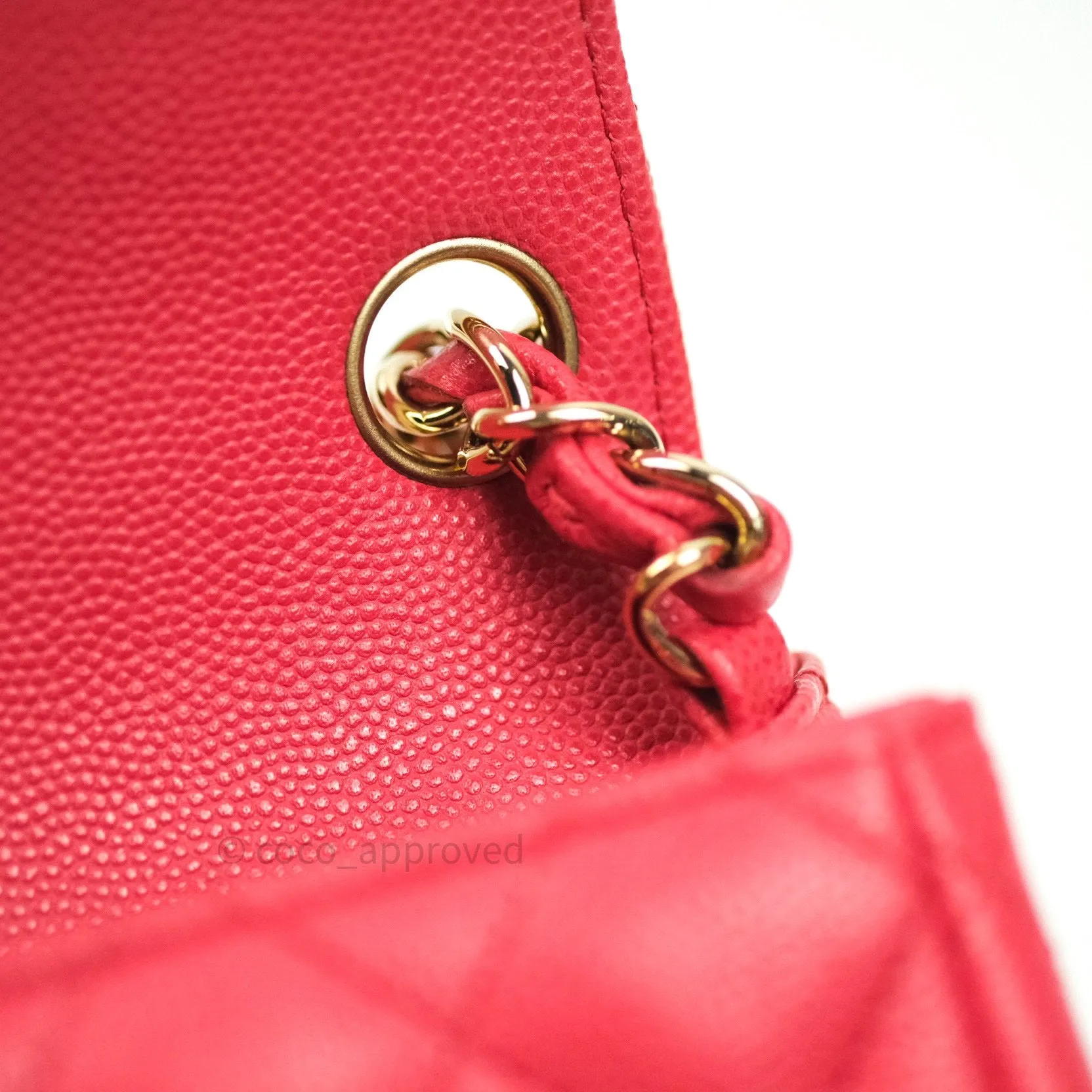Chanel Mini Square Pink Caviar Gold Hardware 17C