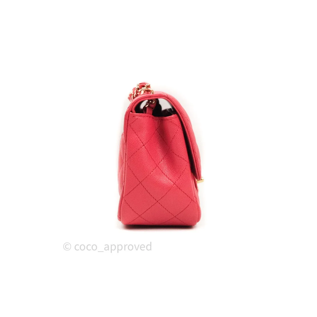 Chanel Mini Square Pink Caviar Gold Hardware 17C