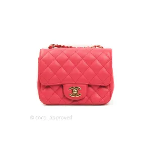 Chanel Mini Square Pink Caviar Gold Hardware 17C