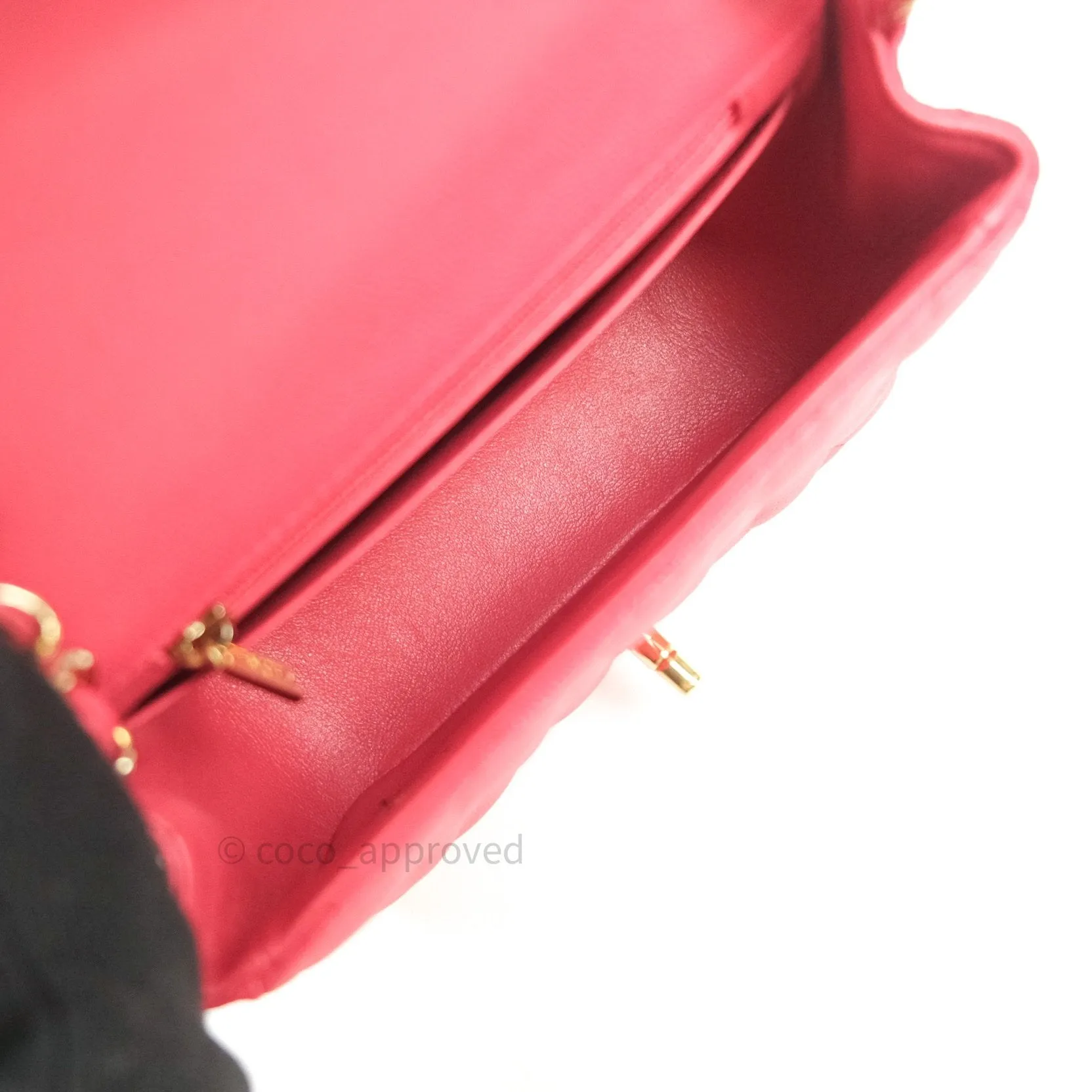 Chanel Mini Square Pink Caviar Gold Hardware 17C