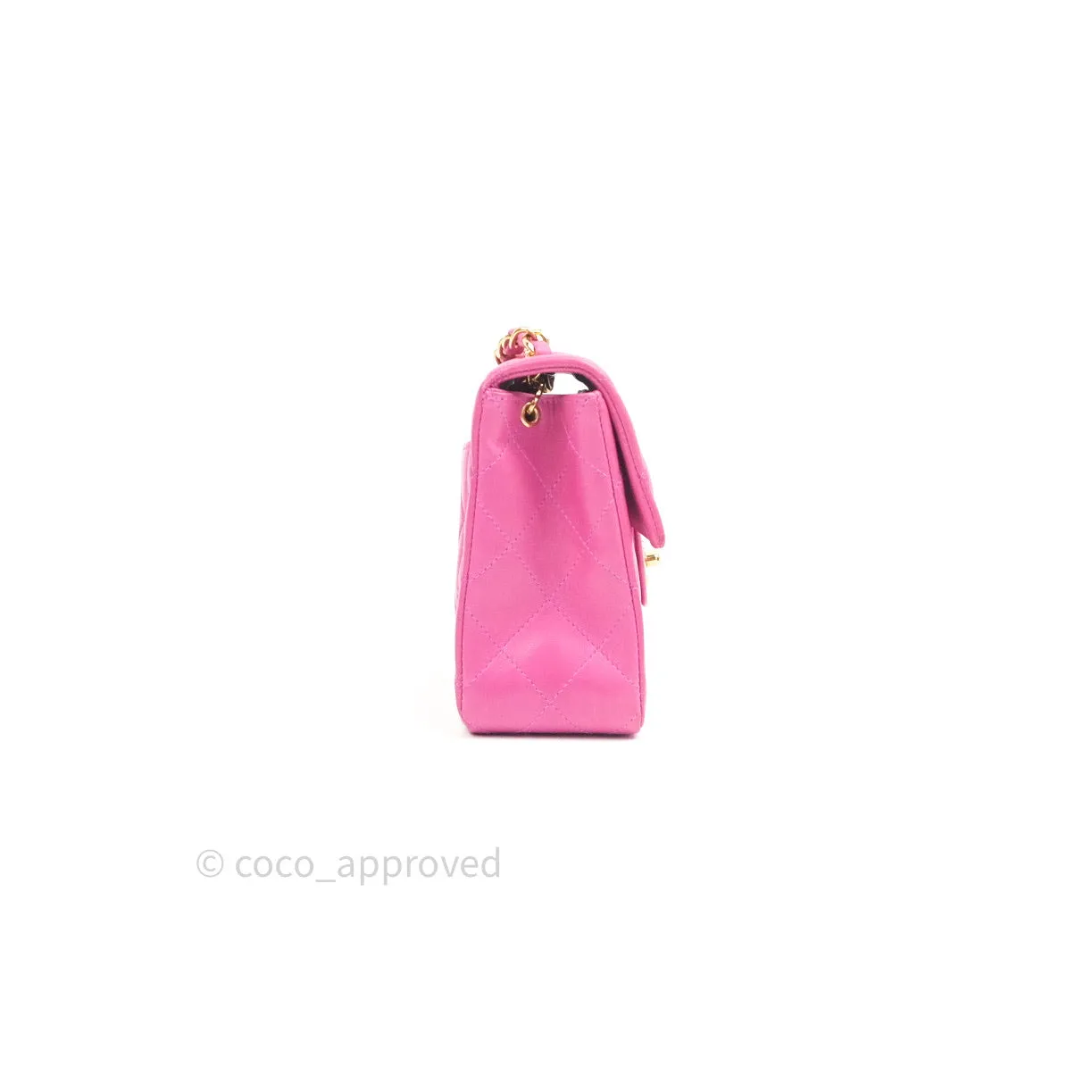 Chanel Mini Square Pink Lambskin 24K Gold Hardware