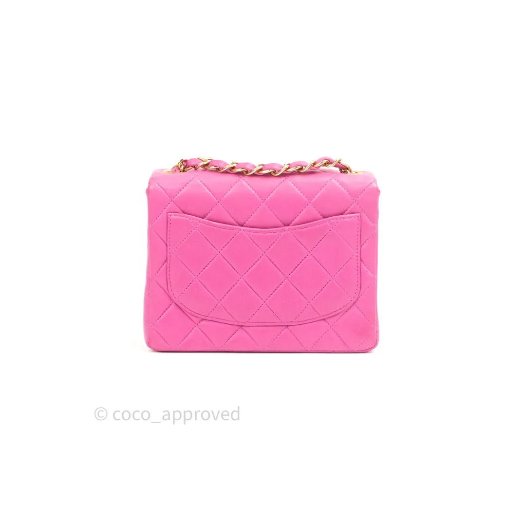 Chanel Mini Square Pink Lambskin 24K Gold Hardware