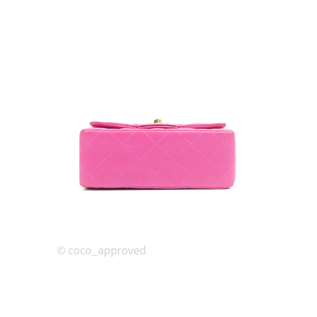 Chanel Mini Square Pink Lambskin 24K Gold Hardware