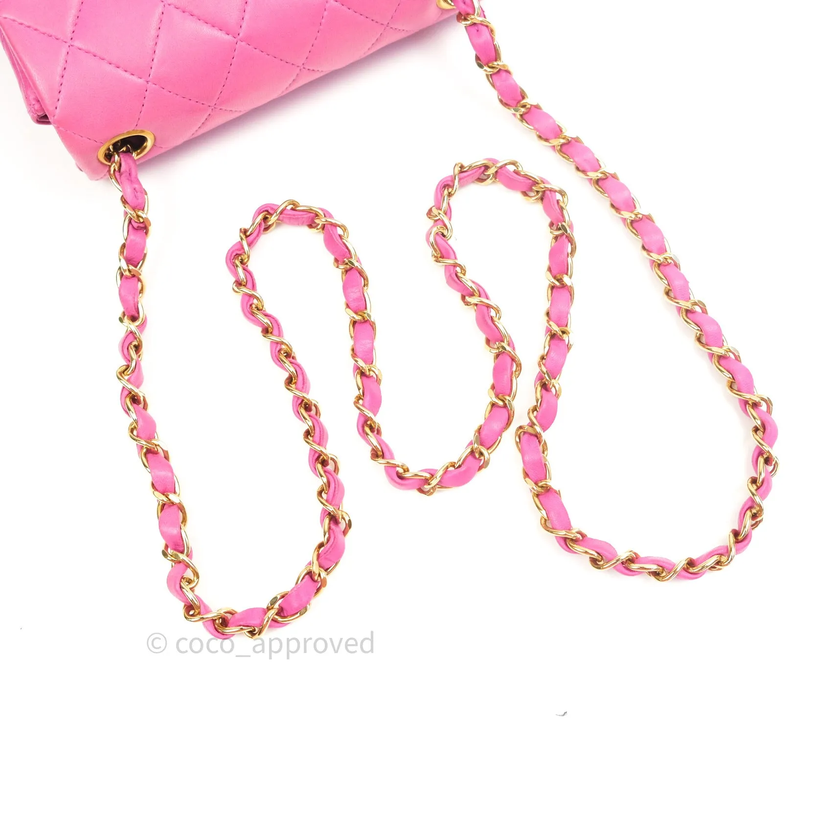 Chanel Mini Square Pink Lambskin 24K Gold Hardware