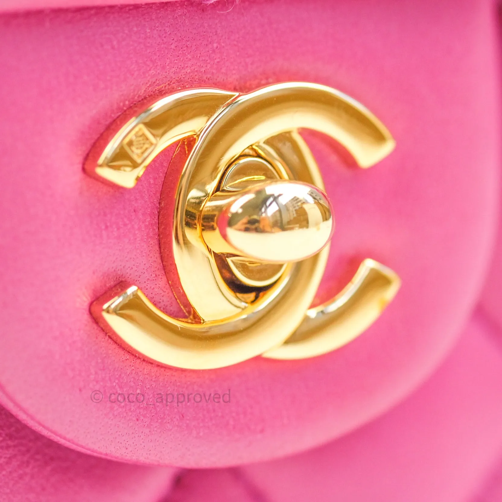 Chanel Mini Square Pink Lambskin 24K Gold Hardware