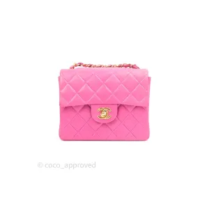 Chanel Mini Square Pink Lambskin 24K Gold Hardware