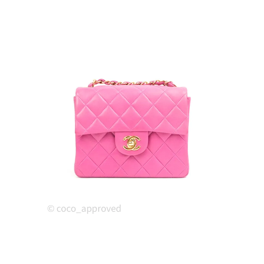 Chanel Mini Square Pink Lambskin 24K Gold Hardware